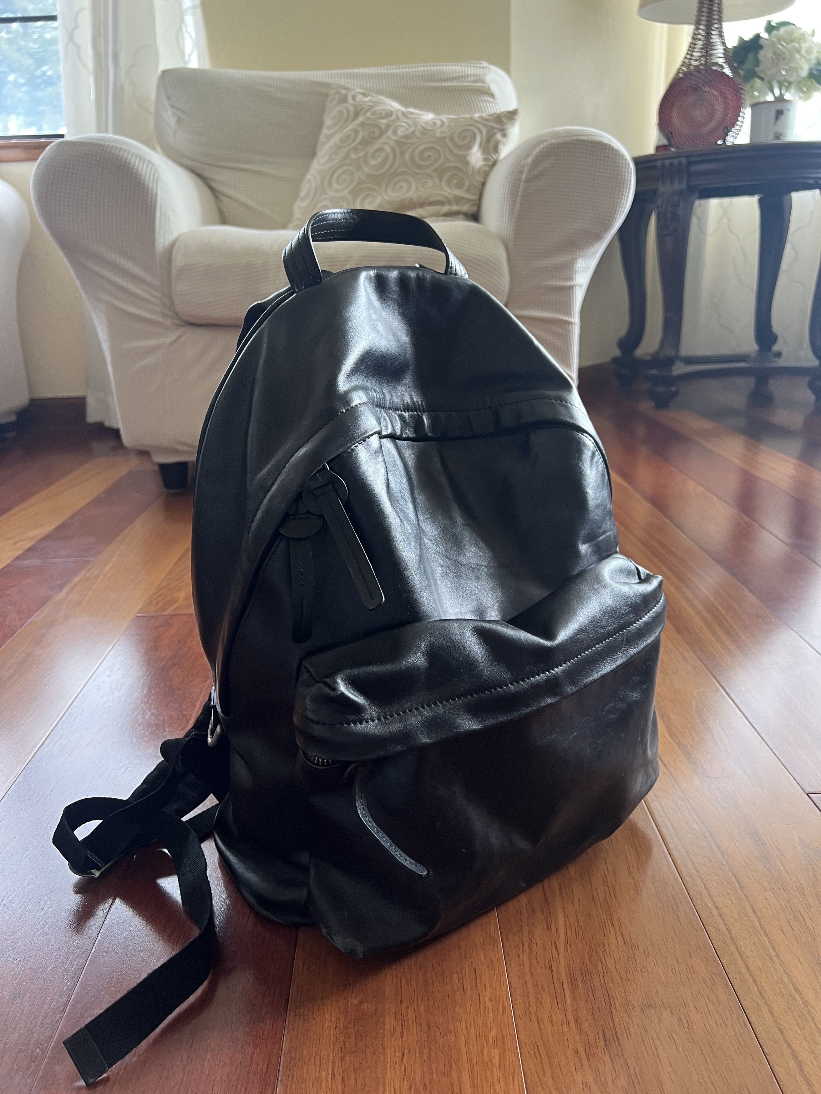 image of Vintage Leather Backpack in Black, Men's