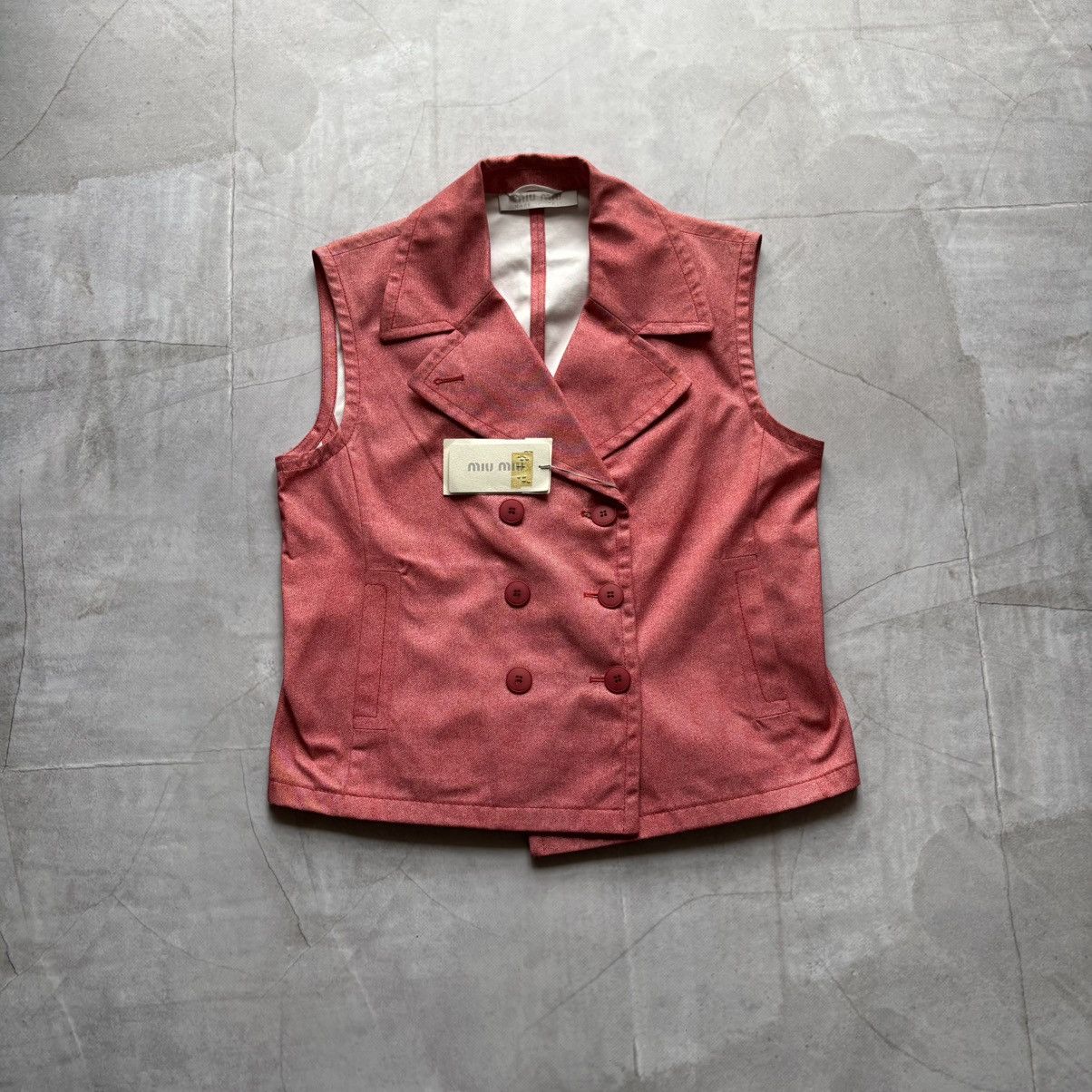 Miu Miu Archive SS1998 Miu Miu Runway vintage Double-Breasted Vest Size L / US 10 / IT 46 - 2 Thumbnail