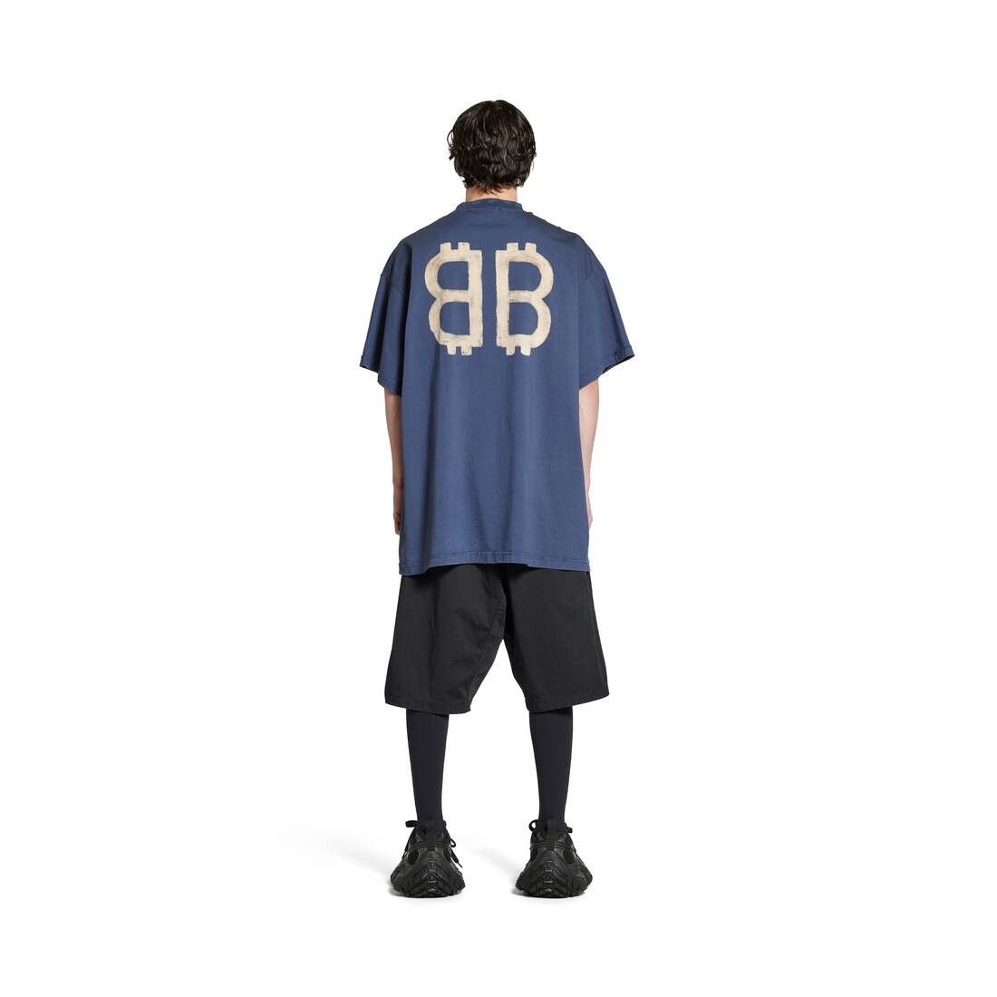 Balenciaga o1srvl11e1025 Crypto T-Shirt Oversized in Blue Size US M / EU 48-50 / 2 - 4 Thumbnail