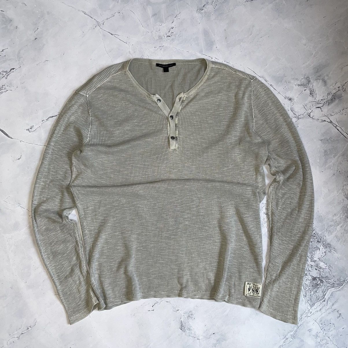 image of Archival Clothing x John Varvatos Archive Knitted Longsleeve in Grey, Men's (Size Large)