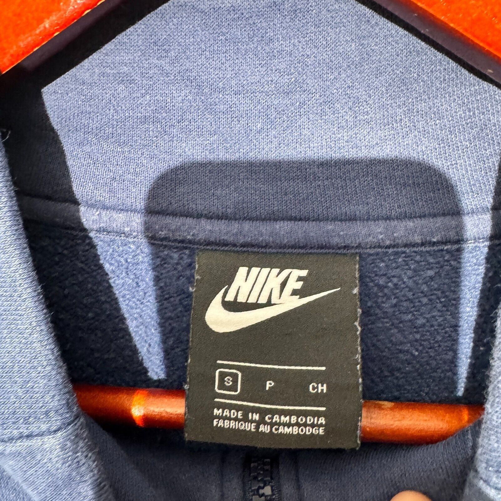 Nike × Vintage Vintage Nike Unisex Navy Blue Cotton Zip Sweatshirt Size S Size US S / EU 44-46 / 1 - 7 Thumbnail