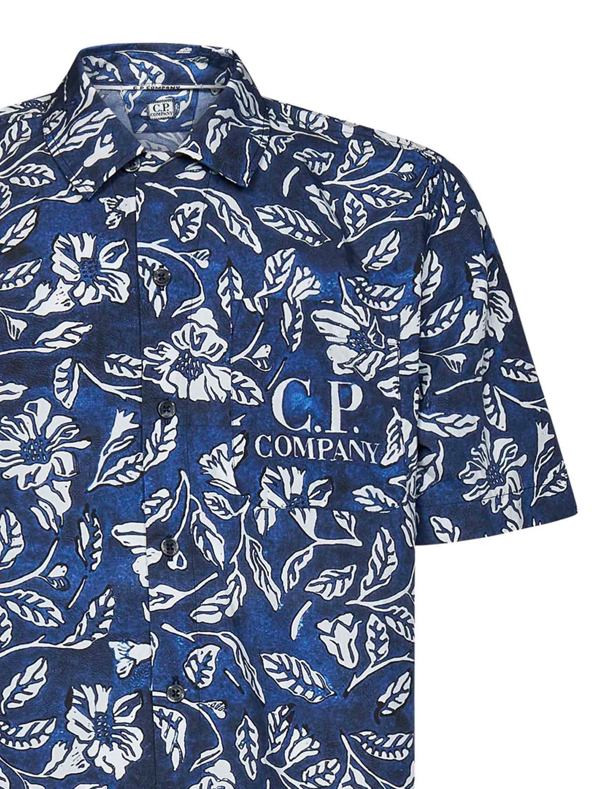 C.P. Company o1y1224 Patterned Shirt in Blue/White Size US L / EU 52-54 / 3 - 3 Thumbnail