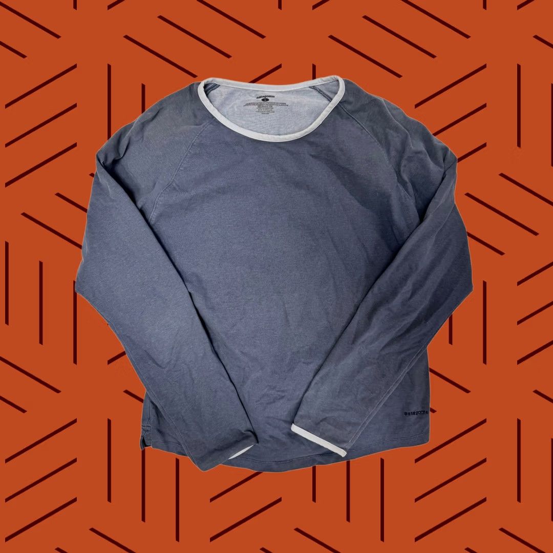 Patagonia Patagonia Women's Activewear Top Size L Crew Neck Long Sleeve Organic Cotton Heather Grey Blue Size L / US 10 / IT 46 - 1 Thumbnail