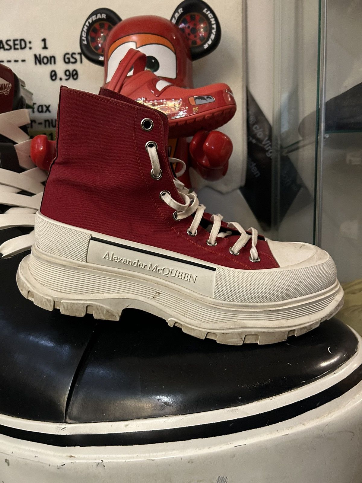 Alexander McQueen Alexander McQueen Tread Slick Boot Red Grailed