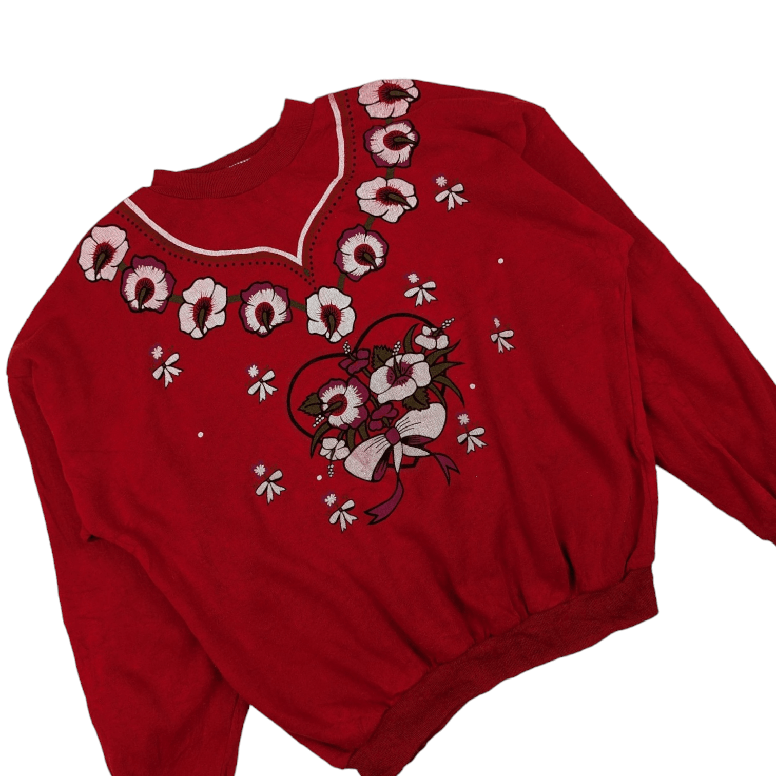 Vintage Vintage 90's JRJ Flower Image Made In England Sweatshirt Size XL / US 12-14 / IT 48-50 - 2 Thumbnail