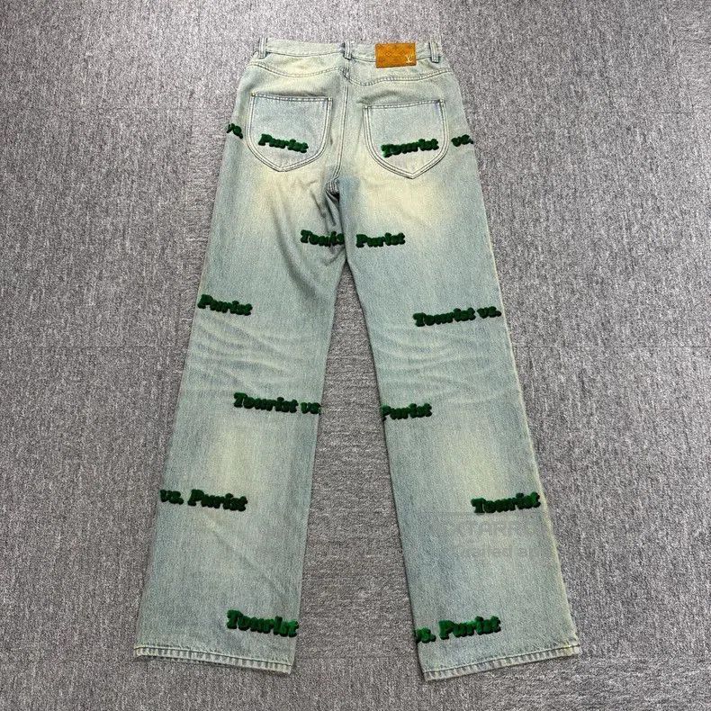 Louis Vuitton Louis Vuitton Flocked Letter Denim Jeans. Size US 29 - 2 Thumbnail
