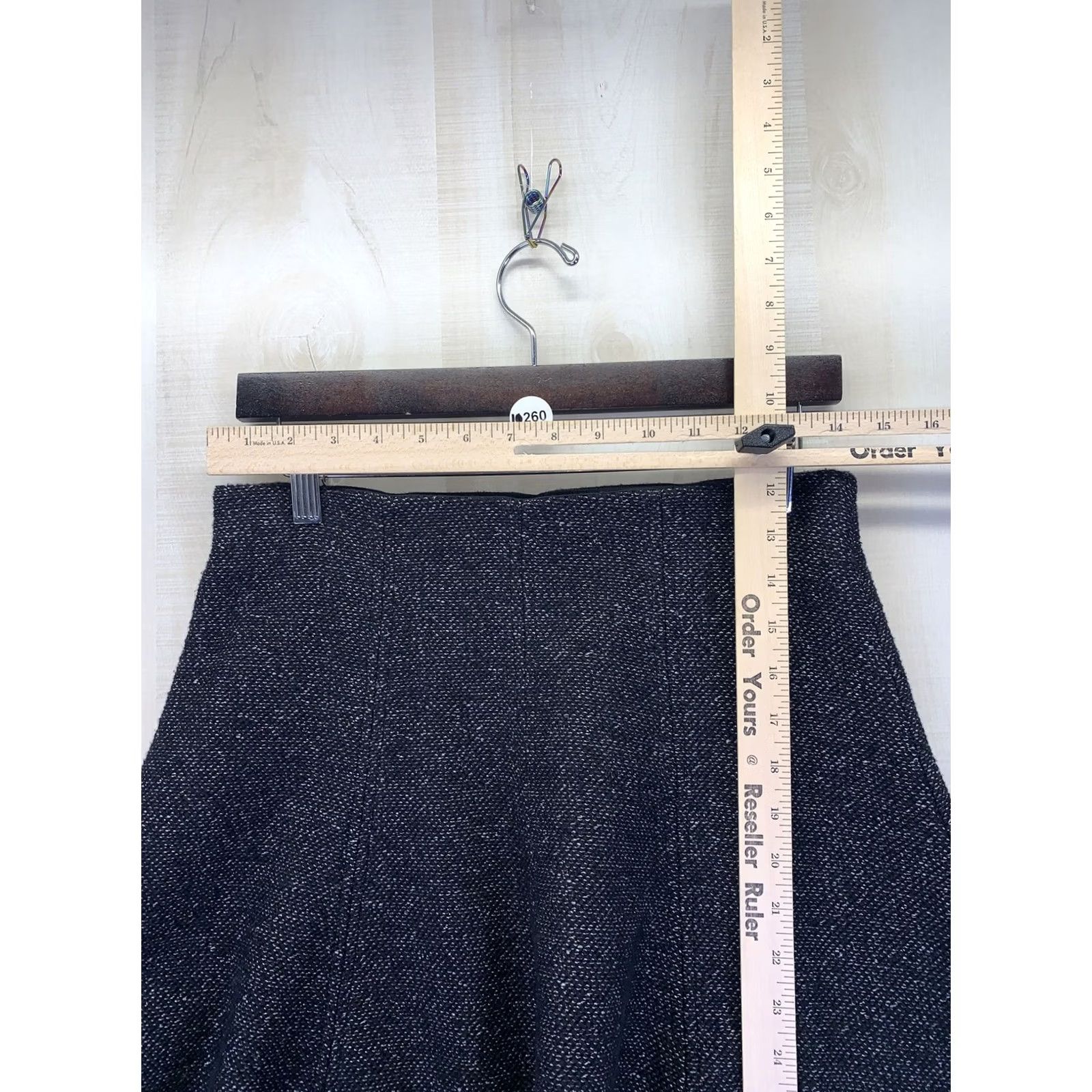 Loft VINTAGE Loft Heather Black Tweed Woven Pull On Skirt Womens Petite Small-10260 Size 28" / US 6 / IT 42 - 5 Thumbnail