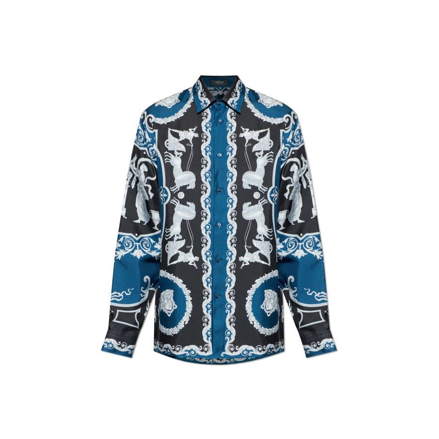 Versace VERSACE Blue Silk Shirt New & Authentic (Men's size:L;) Size US L / EU 52-54 / 3 - 1 Preview