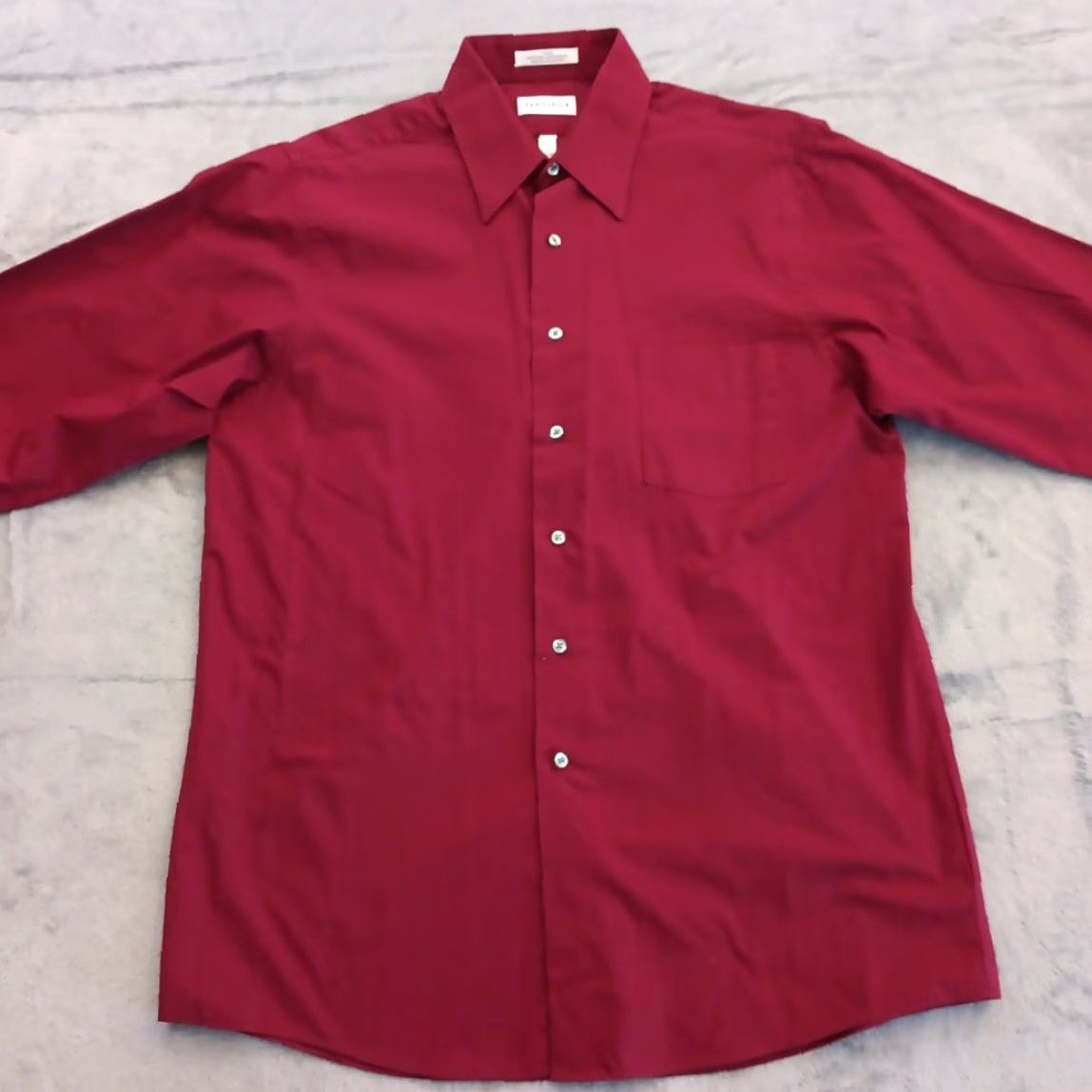 Van Heusen Van Heusen Shirt Mens Large Red Long Sleeve Button-Up Cotton Blend Poplin Size US L / EU 52-54 / 3 - 4 Thumbnail