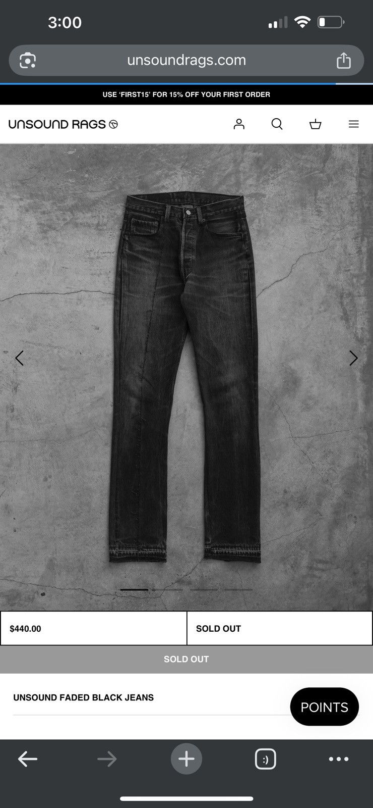 Unsound Rags Unsound Rags Faded Black Denim Size US 29 - 9 Thumbnail