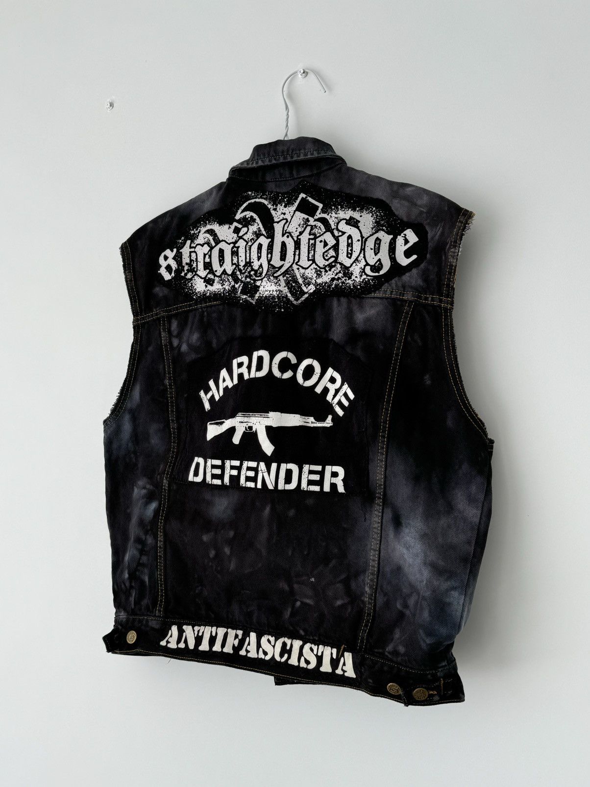 Vintage Vintage 90s Lee Custom Hardcore Biker Denim Vest Size US L / EU 52-54 / 3 - 3 Thumbnail