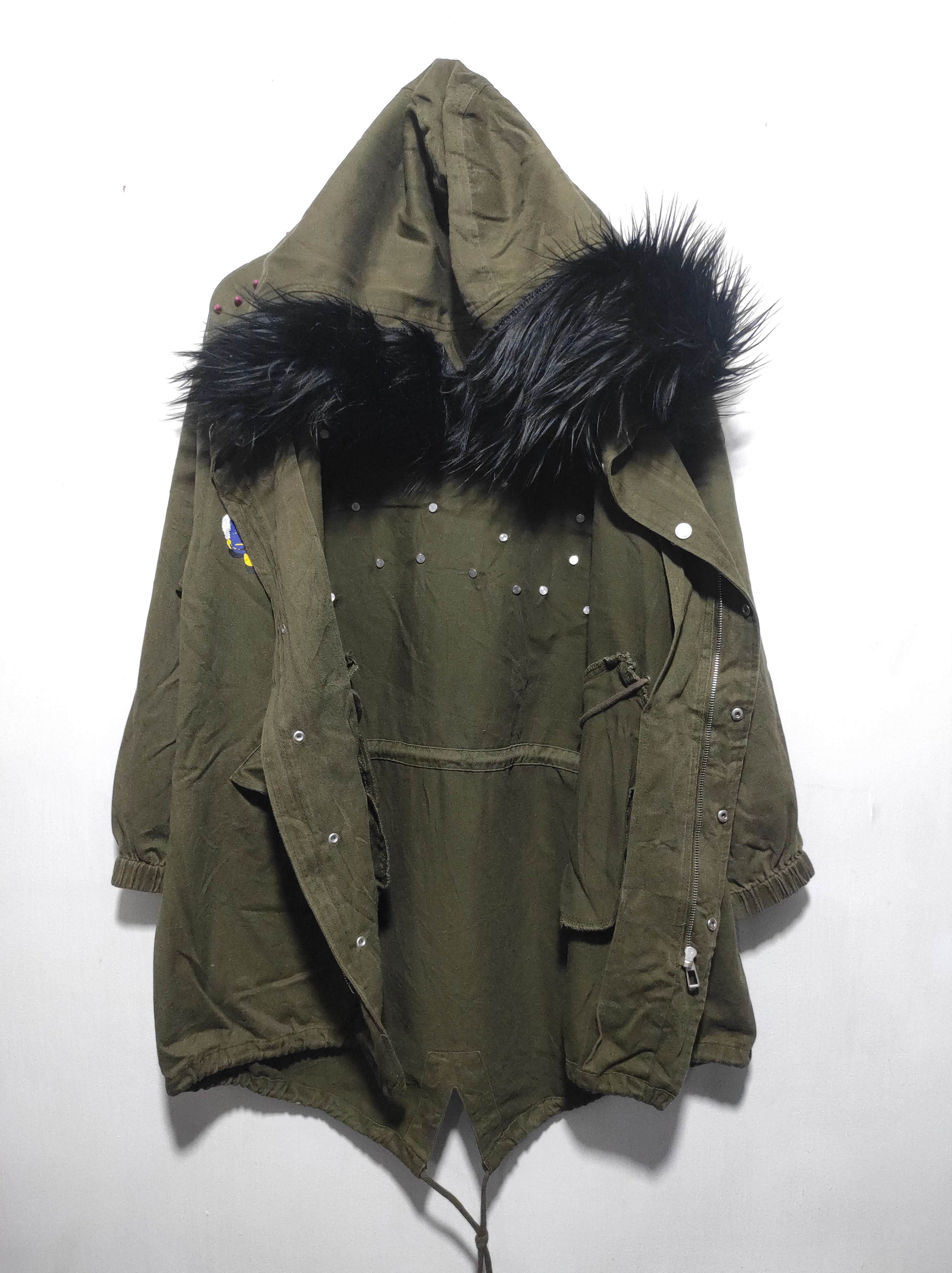 14th Addiction Zara Denim Studded Zip Fur Hoodie Jacket Lgb Style Size US M / EU 48-50 / 2 - 11 Thumbnail