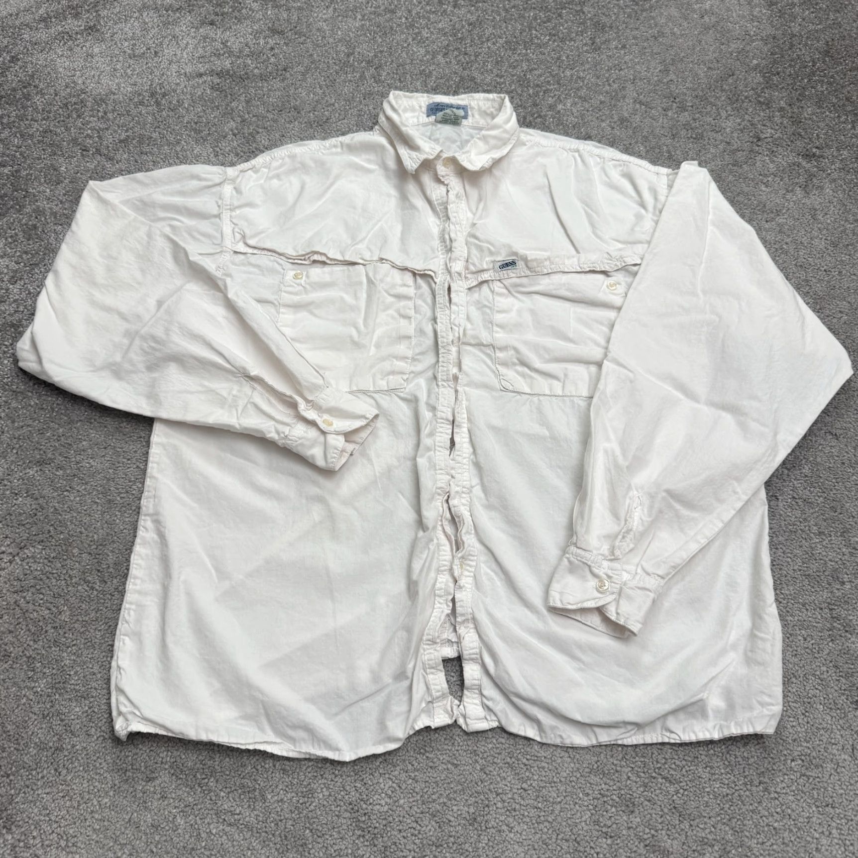 Vintage VINTAGE Georges Marciano Shirt Mens 4 Button-Down White Cotton Long Sleeve 90s Classic Outdoor Preppy Casual Workwear Bagged? Size US S / EU 44-46 / 1 - 2 Thumbnail