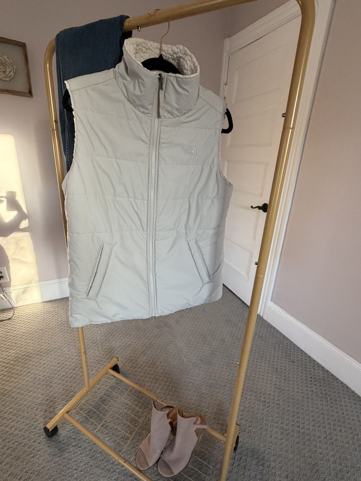 The North Face The North Face Sherpa Lined Puffer Vest Medium Cream Size M / US 6-8 / IT 42-44 - 8 Thumbnail