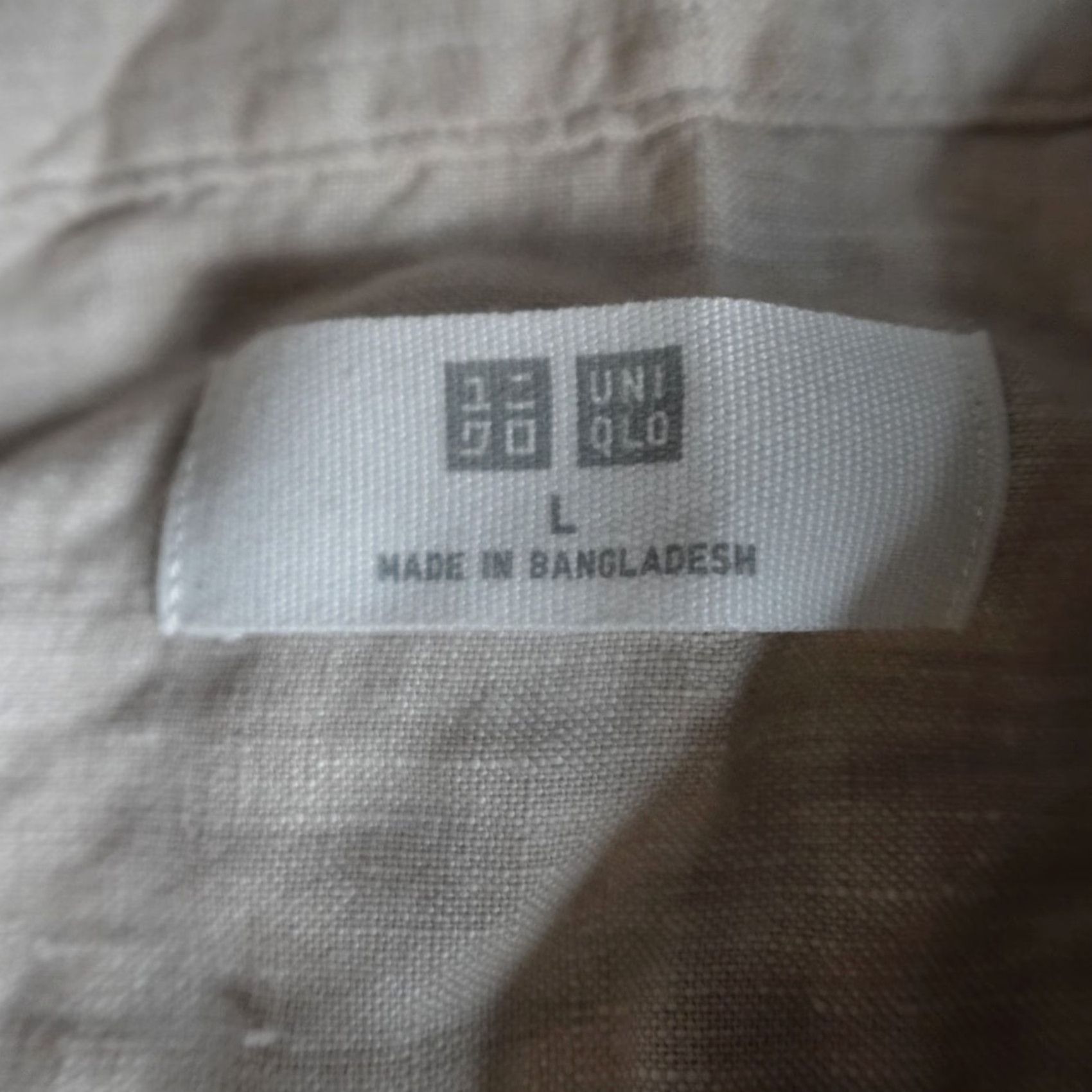 Uniqlo Uniqlo Shirt Long Sleeve Beige Solid Men L Linen Button-Up Casual Size US L / EU 52-54 / 3 - 2 Thumbnail