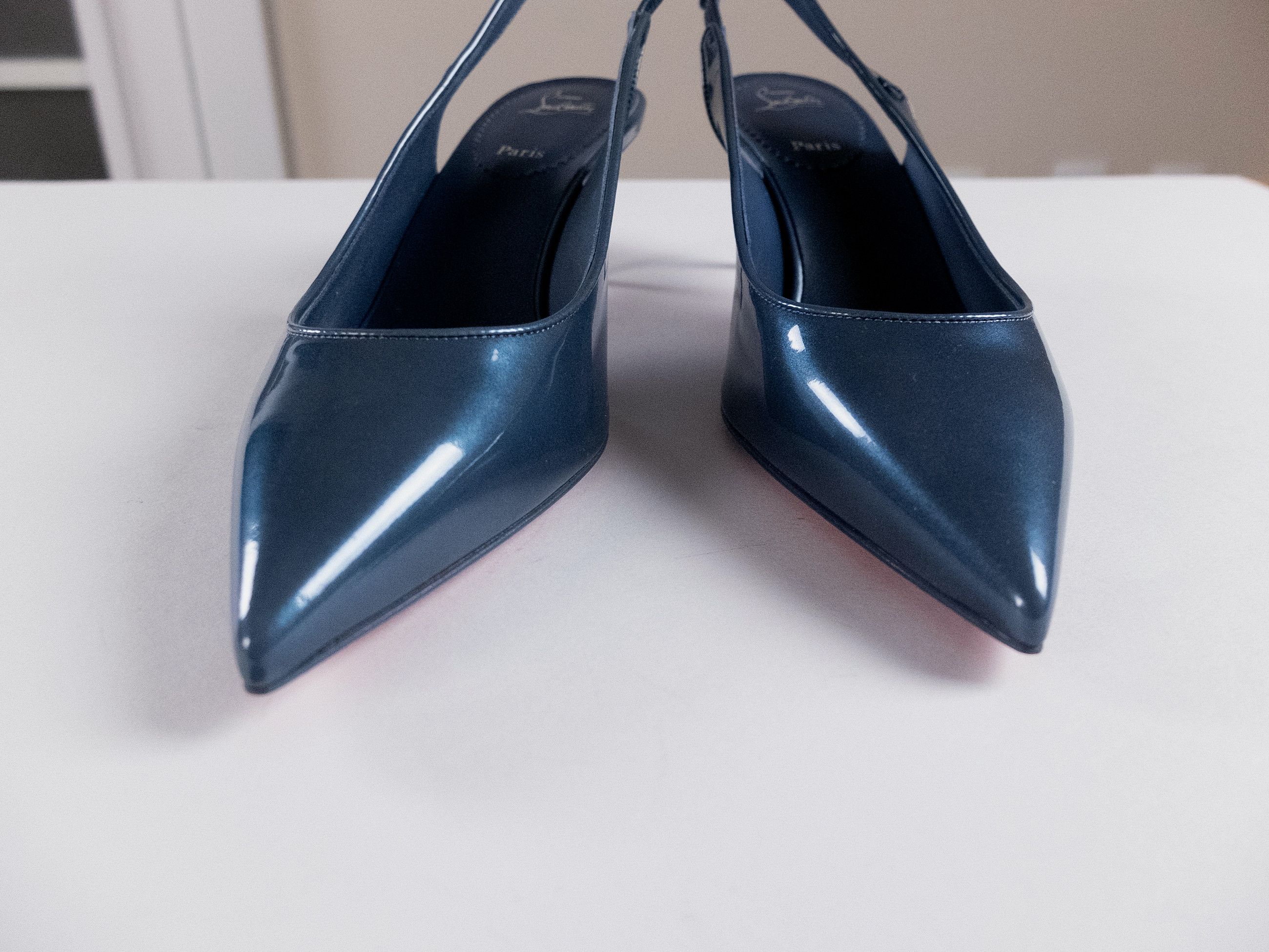 Christian Louboutin CHRISTIAN LOUBOUTIN Kate Sporty 55 blue patent leather pumps Size US 8.5 / IT 38.5 - 7 Thumbnail