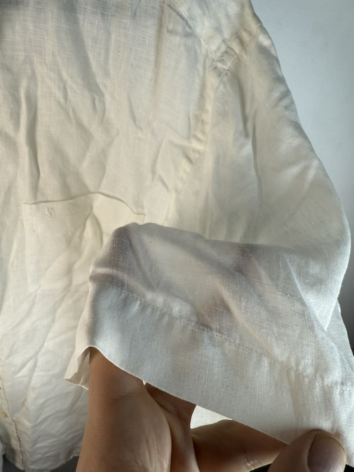 Yves Saint Laurent 100% Linen YSL Shirt White Button Up Size US L / EU 52-54 / 3 - 10 Thumbnail