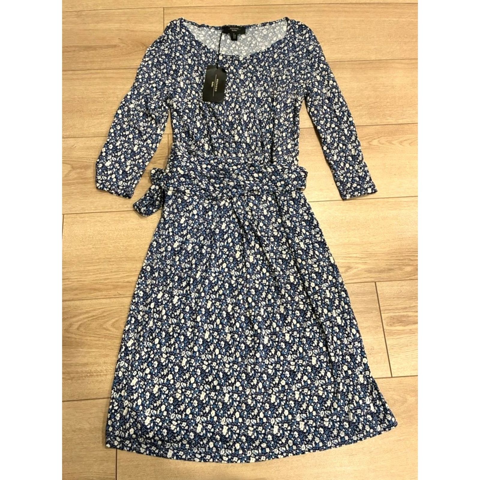 Max Mara Weekend Max Mara Acume Dress Floral Faux Wrap Midi A-Line XL Women’s Blue NWT Size XL / US 12-14 / IT 48-50 - 3 Thumbnail