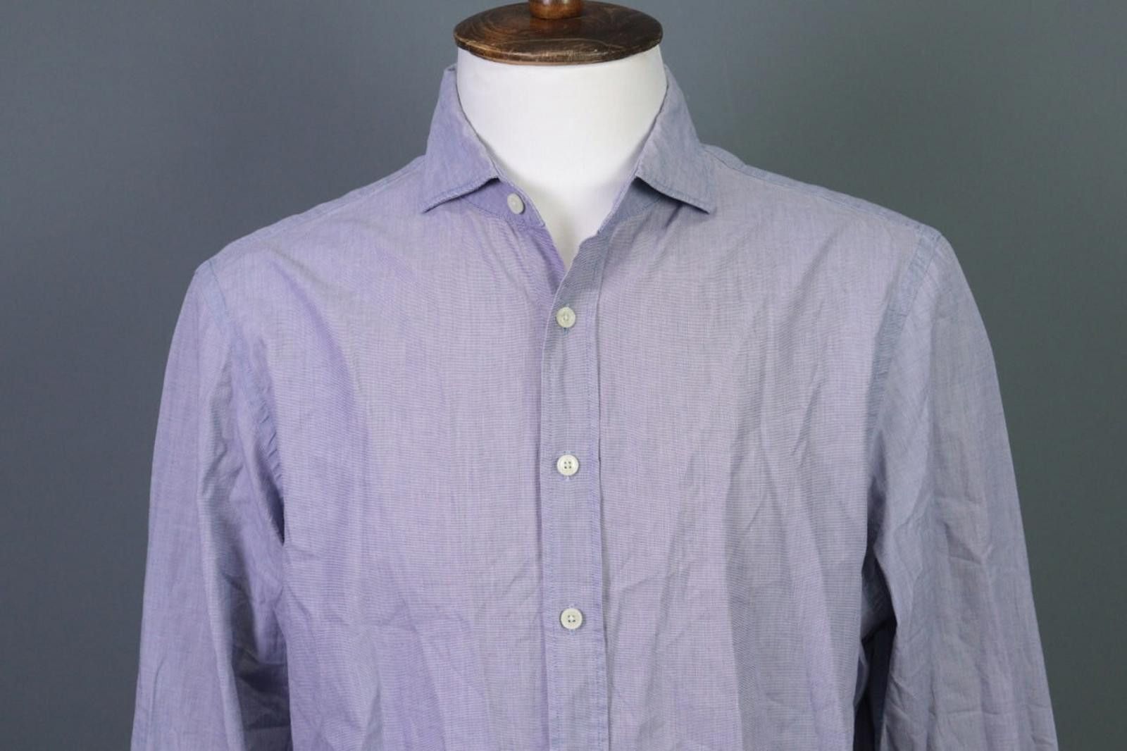 Designer Hackett London Classic Fit Gray Button Down Shirt Size L Size US L / EU 52-54 / 3 - 2 Thumbnail