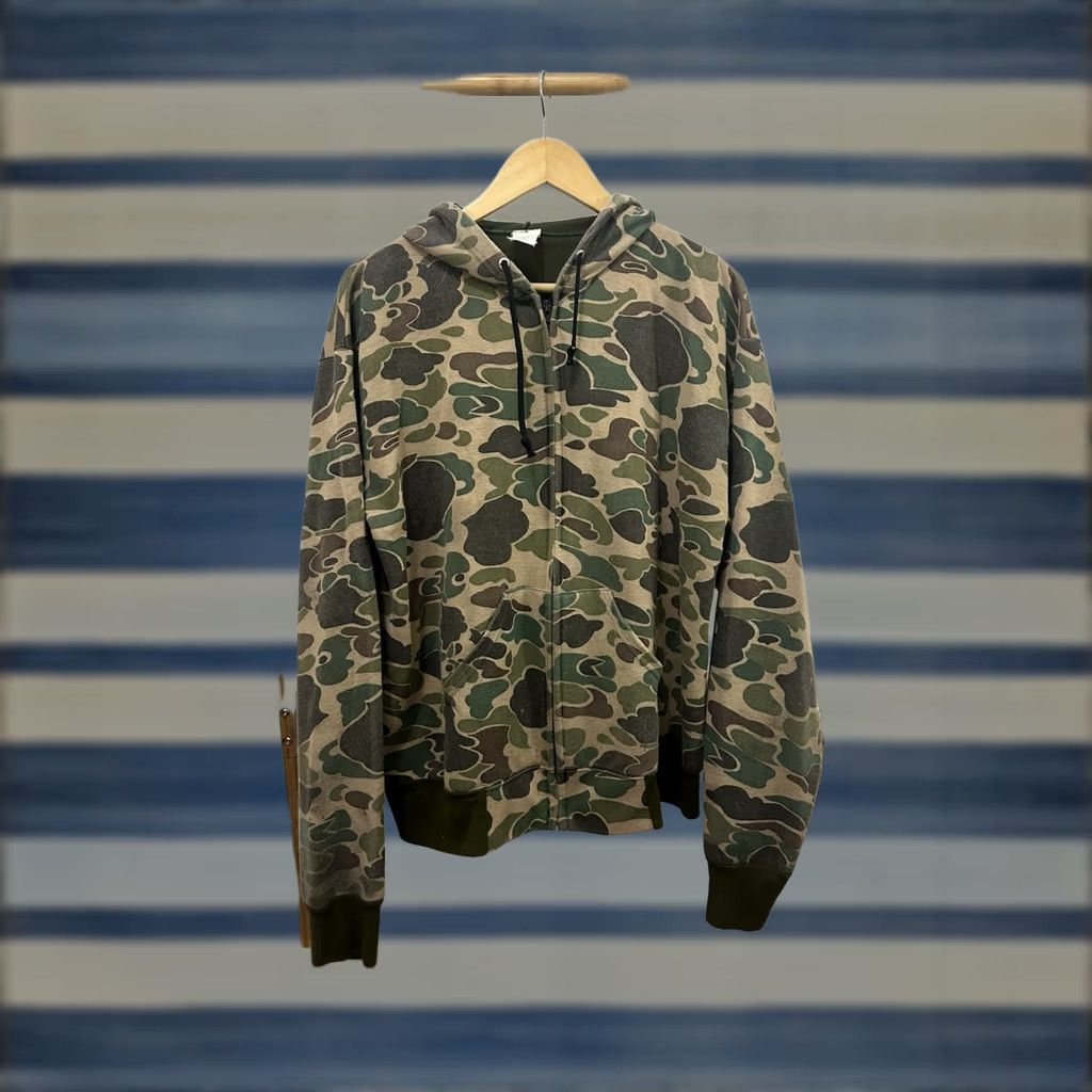 Vintage VTG 80s Faded Frog Camouflage Hunting Thin Worn Zip Hoodie Sweatshirt XL Mens ACe Sportswear Size US XL / EU 56 / 4 - 1 Thumbnail