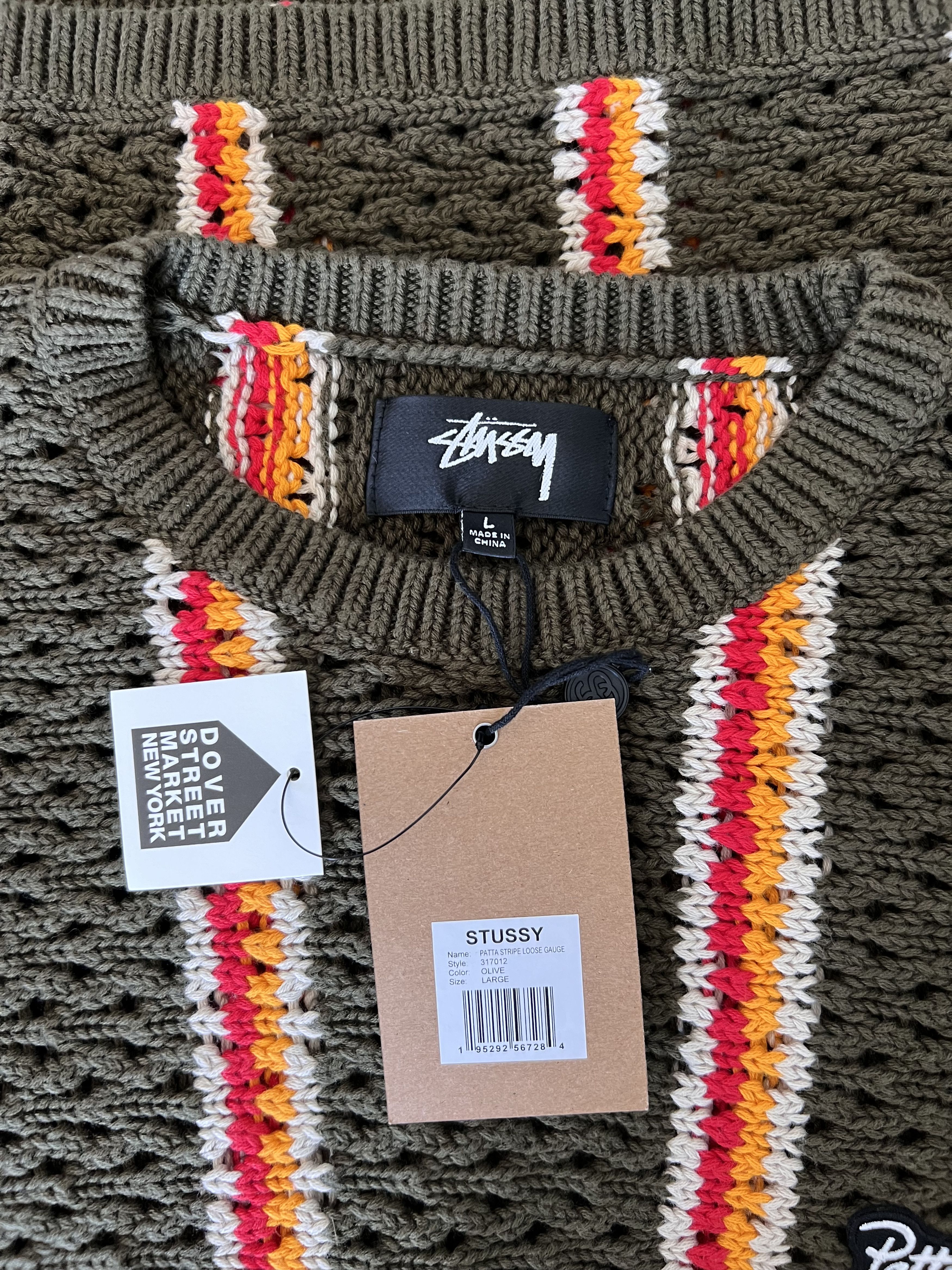 Patta × Stussy Stussy Patta Loose Gauge Stripe Sweater in Olive Size US L / EU 52-54 / 3 - 5 Thumbnail