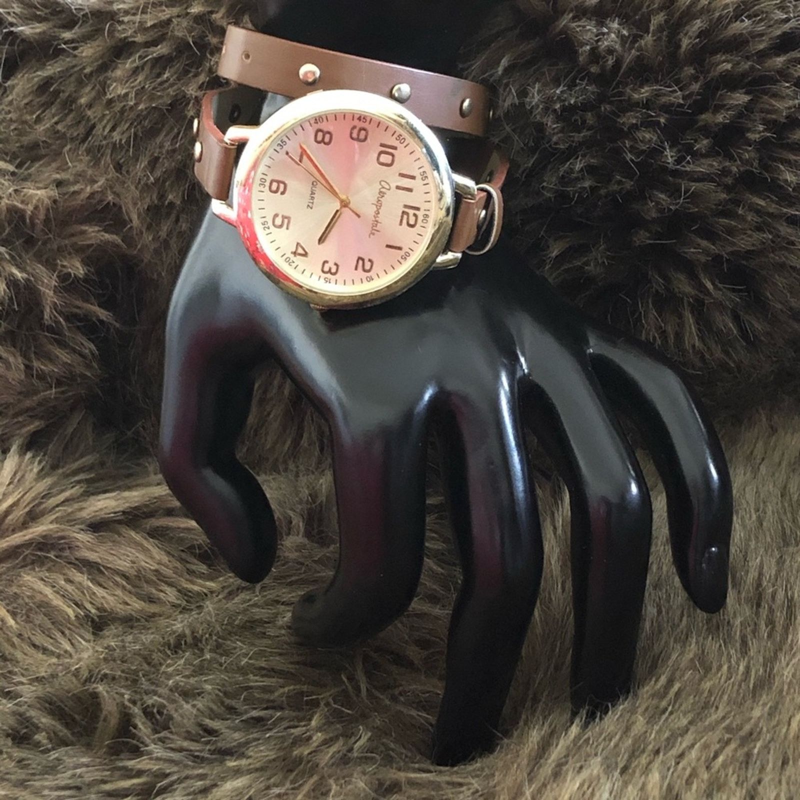 Aeropostale Ladies Aeropostale brown faux leather wrap watch Size ONE SIZE - 4 Thumbnail