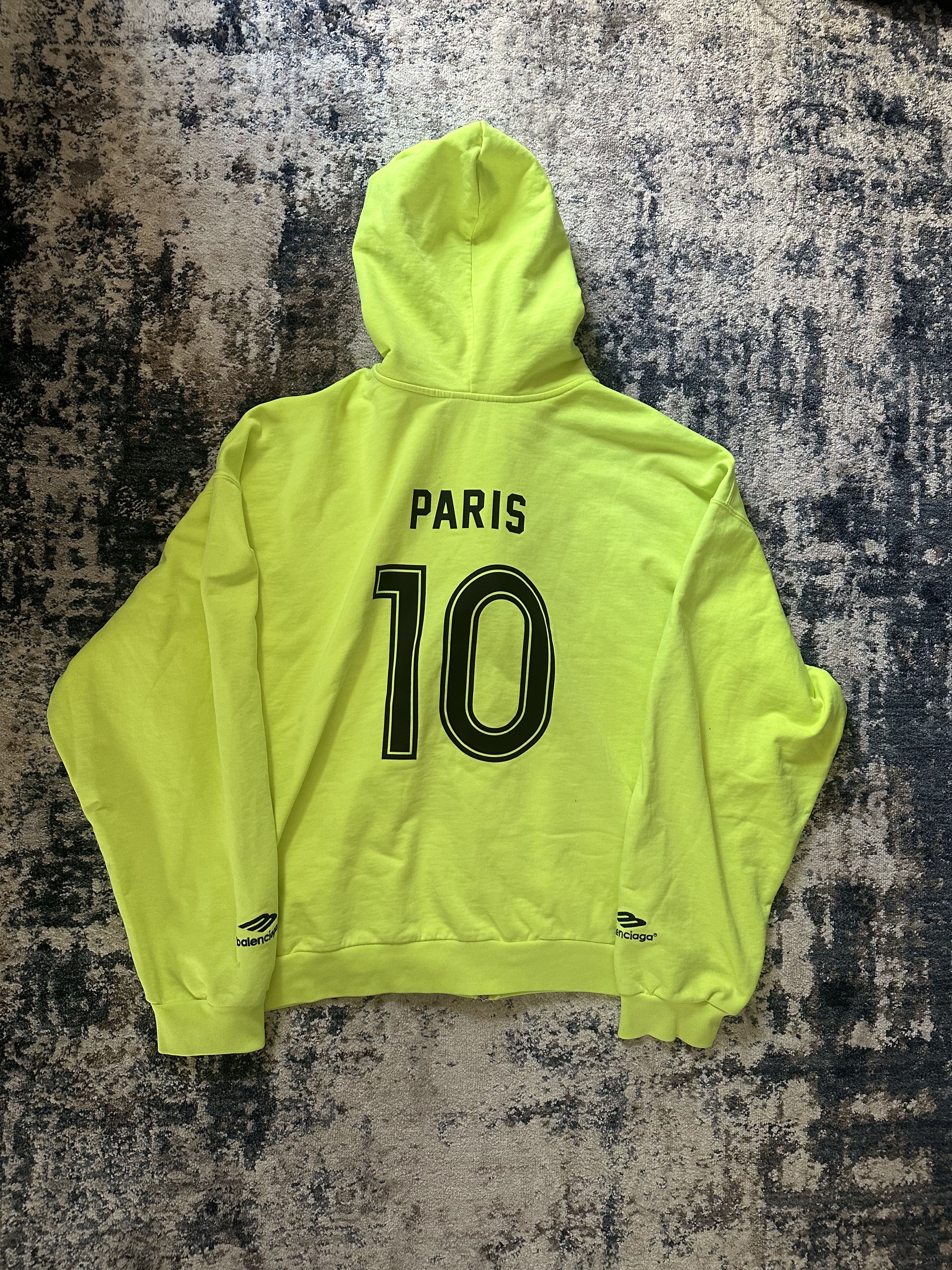 Balenciaga Balenciaga Neon Soccer Zip Up Hoodie Size XL Size US XL / EU 56 / 4 - 4 Thumbnail