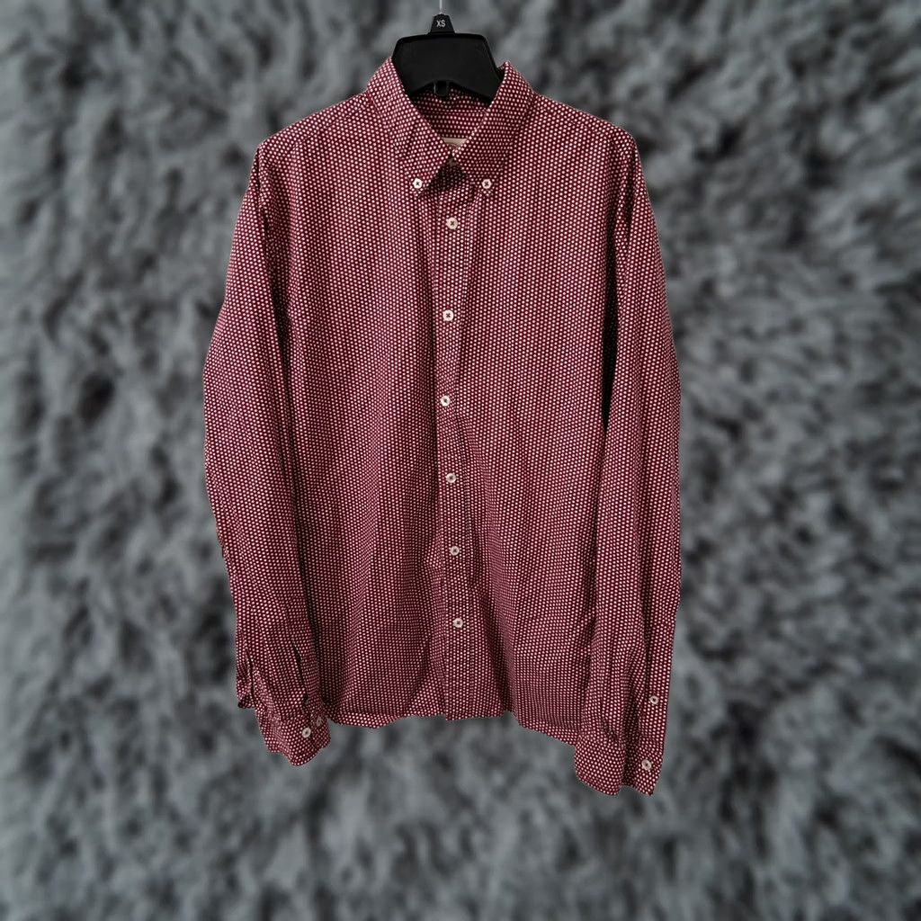 Brooks Brothers Brooks Brothers Red Fleece Shirt Mens L Red Polka Dot Button-Down L/S Size US L / EU 52-54 / 3 - 1 Thumbnail
