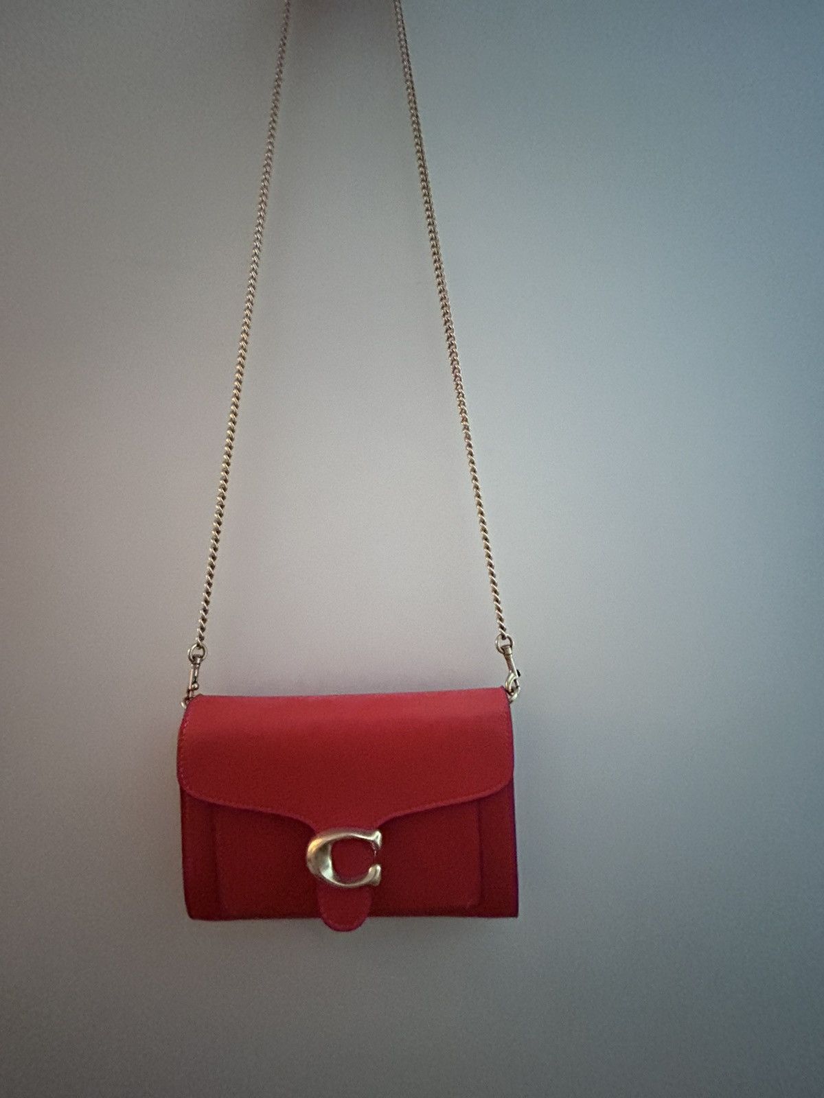 Coach Coach Red Orange Leather Tabby Chain Bag Size ONE SIZE - 2 Thumbnail