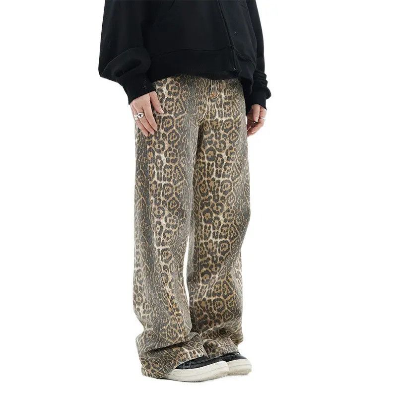 Japanese Brand × Jean Retro loose high street leopard print jeans Size US 32 / EU 48 - 5 Thumbnail