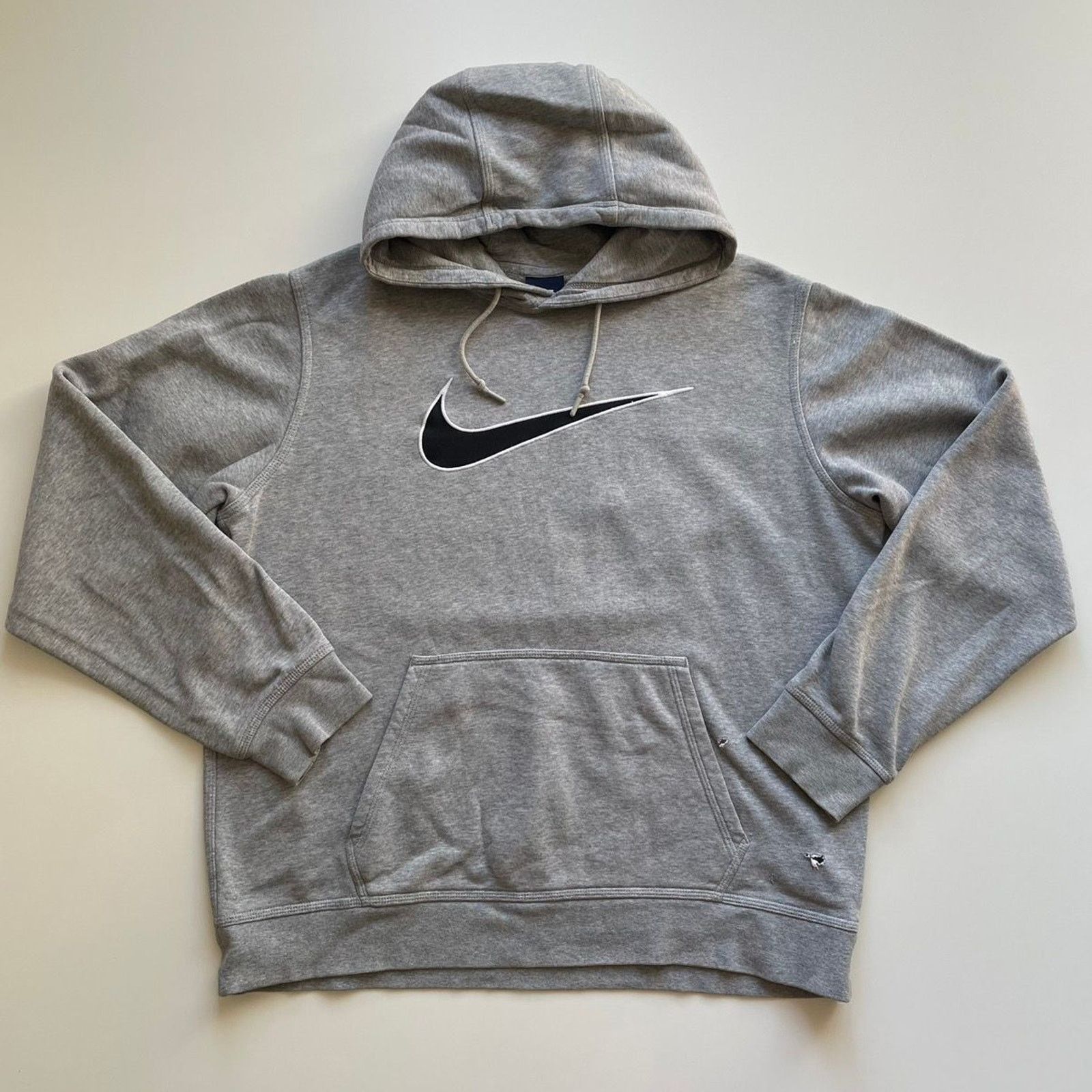 Nike Vintage Y2K Nike Swoosh Hoodie Sweatshirt Sz Large Gray Rare Size US L / EU 52-54 / 3 - 1 Thumbnail