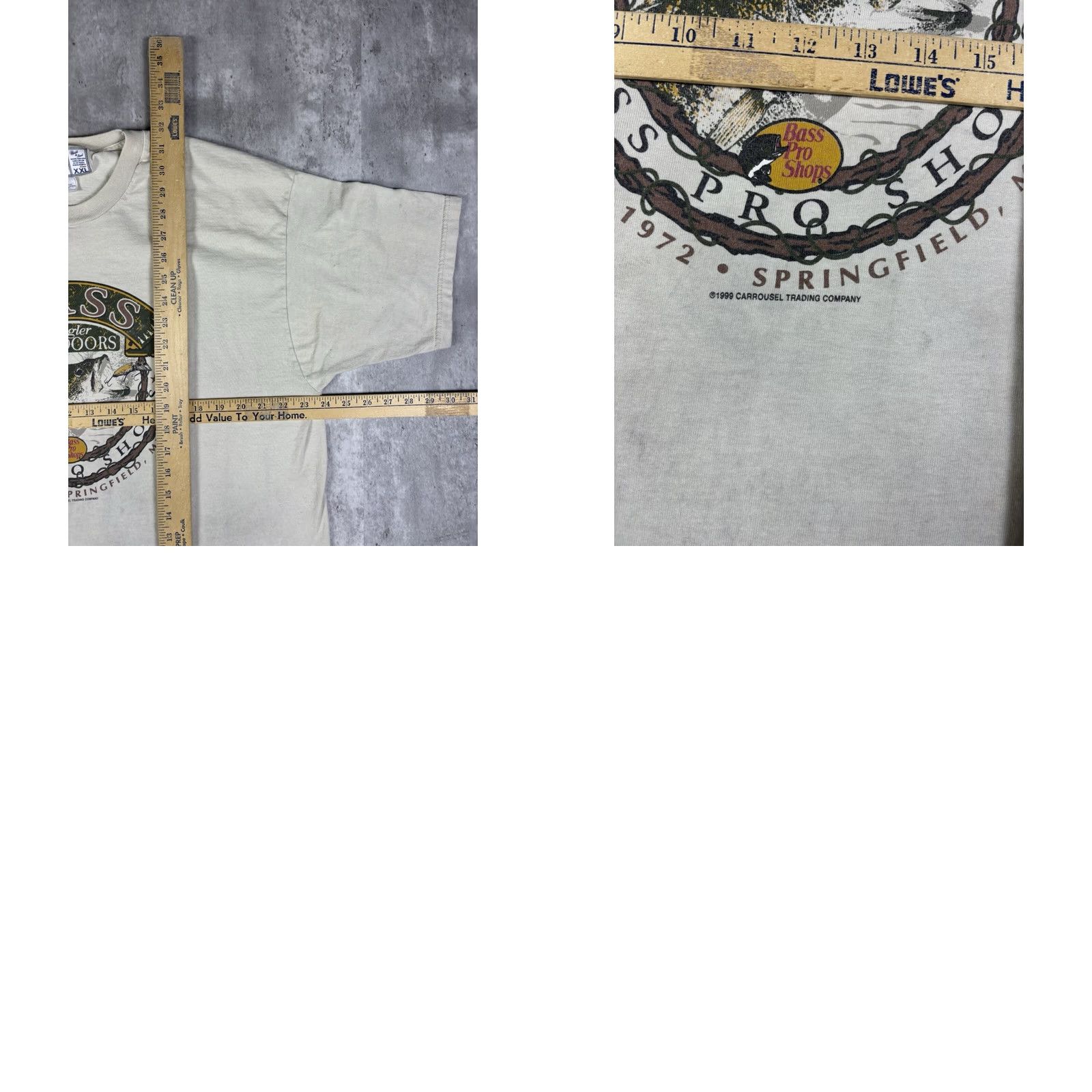 Vintage VINTAGE Bass 2XL T-Shirt Crew Neck Short Sleeve Graphic White 90s Fish Outdoor Mens Size US XXL / EU 58 / 5 - 8 Thumbnail