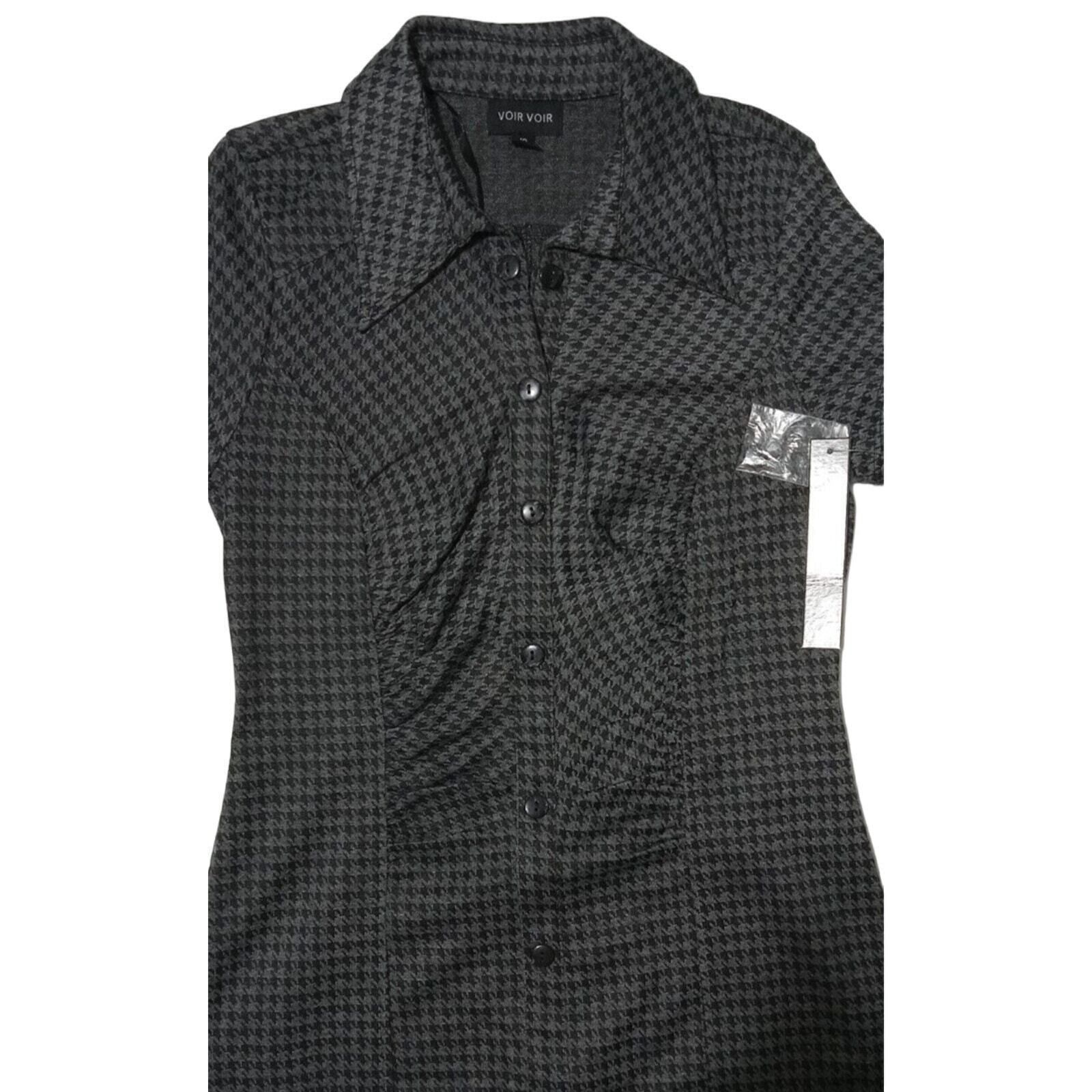 & Other Stories New Voir Voir Houndstooth Dress 10 Sheath Short Sleeve $75 Size L / US 10 / IT 46 - 3 Thumbnail