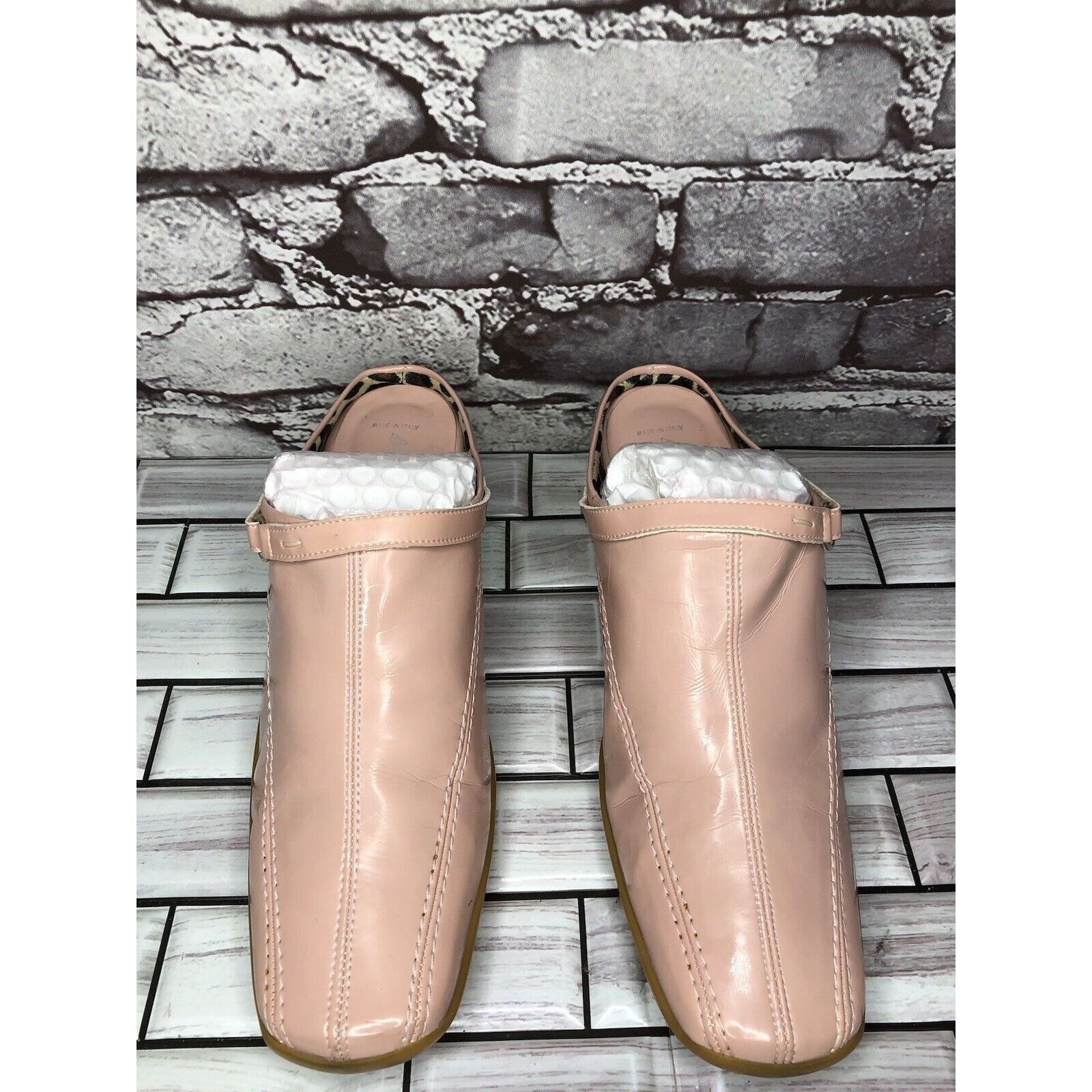 Aquatalia AQUATALIA Pink Patent Leather Square Toe Heel Mules Shoes Wo Size US 8 / IT 38 - 2 Thumbnail