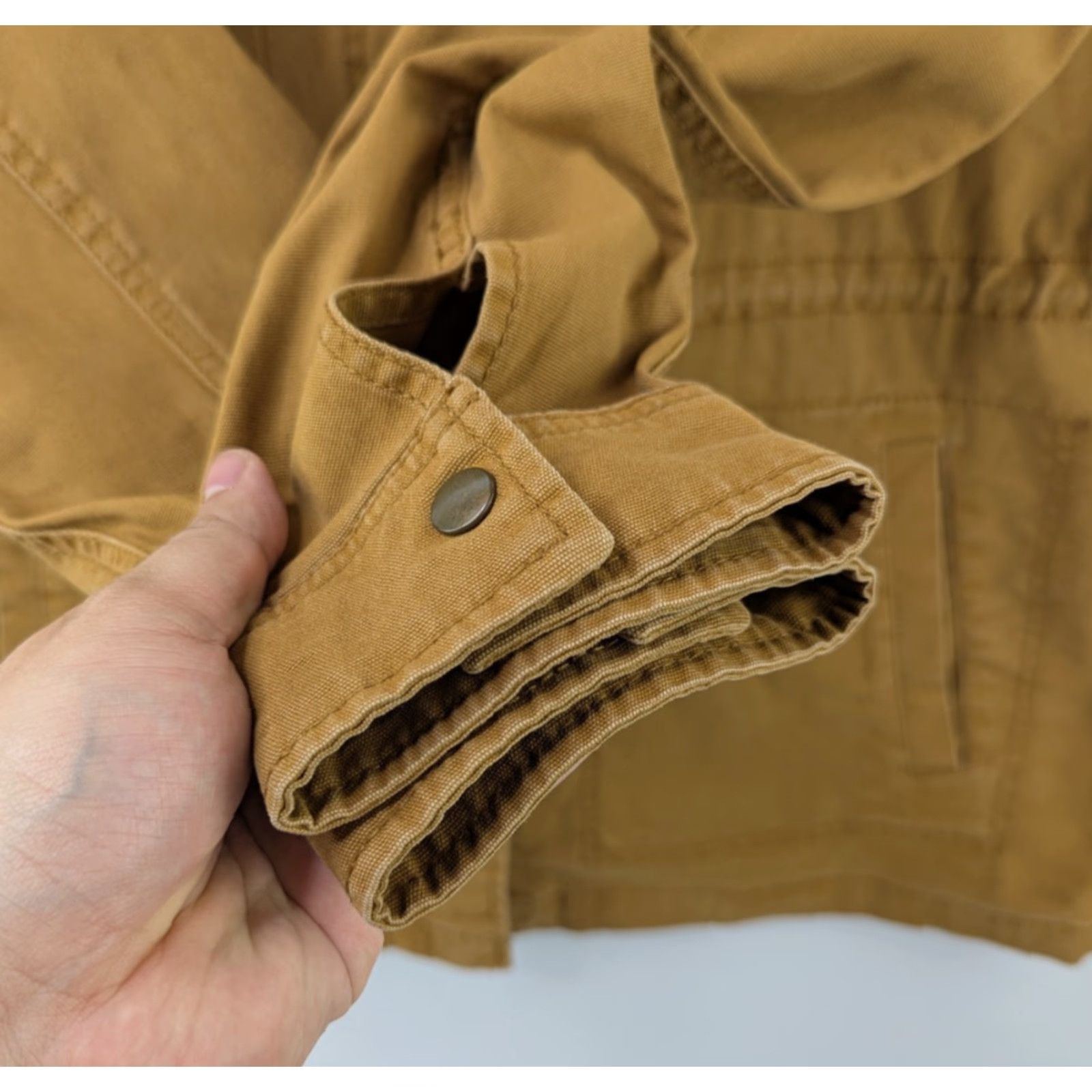 Old Navy Old Navy Jacket Women's L Brown Field Utility Barn Chore Anorak Cinch Waist Military Jacket Size L / US 10 / IT 46 - 5 Thumbnail