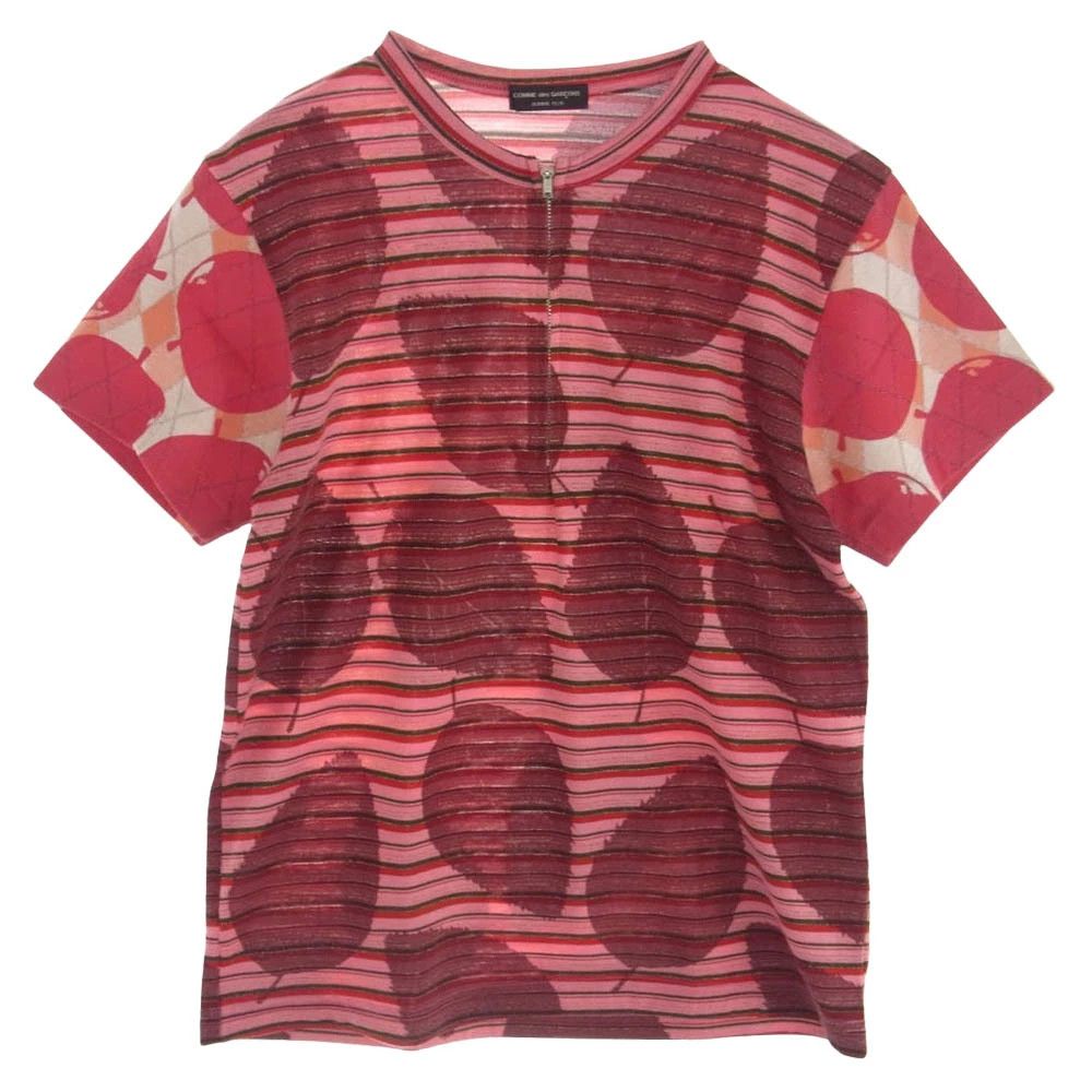 TShirt Glitter leaf pattern sleeve zip half zip Acrylic Pink