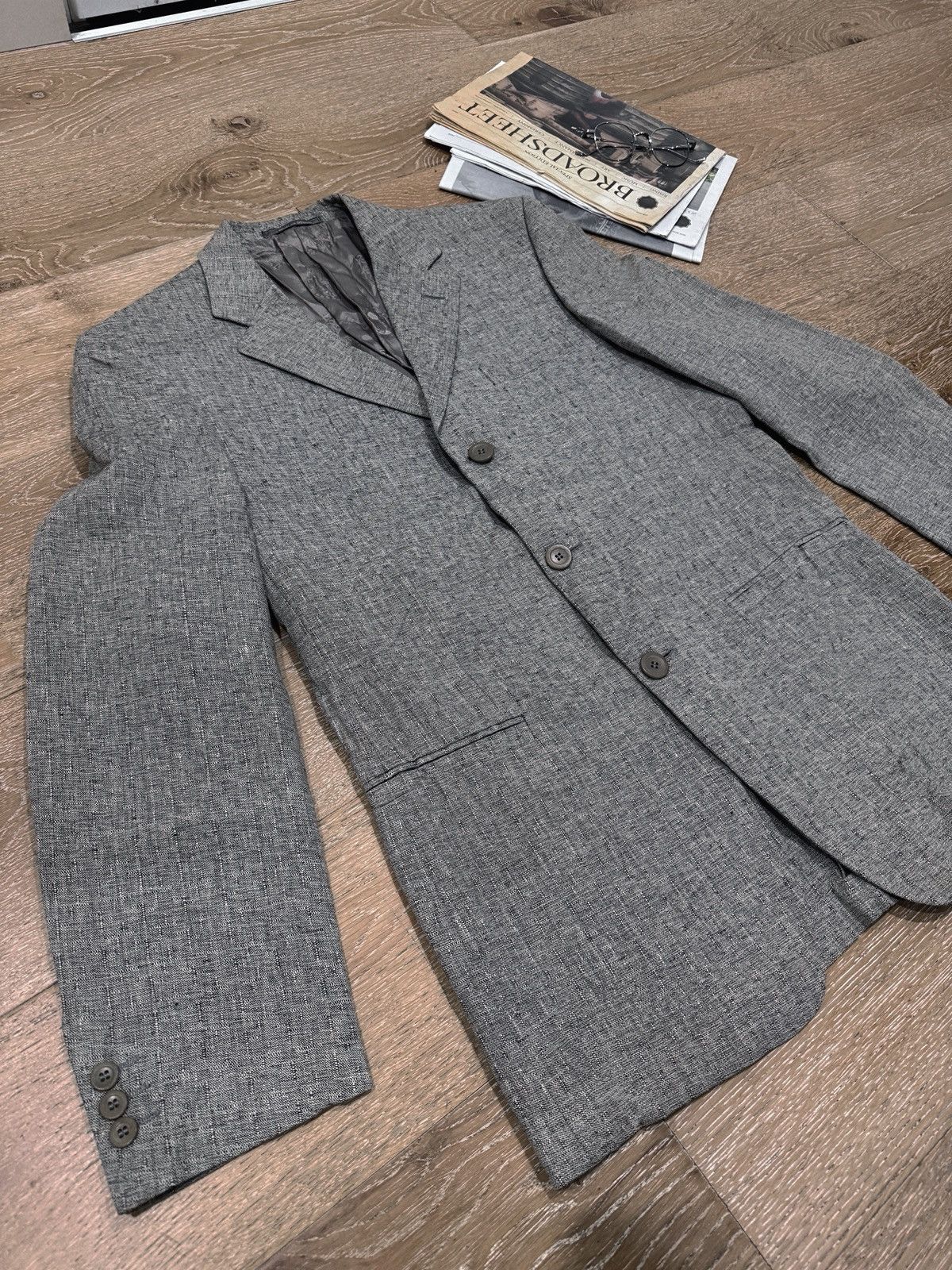 Versace Final Price. Vintage Versace textured grey wool blend blazer Size 46S - 1 Thumbnail