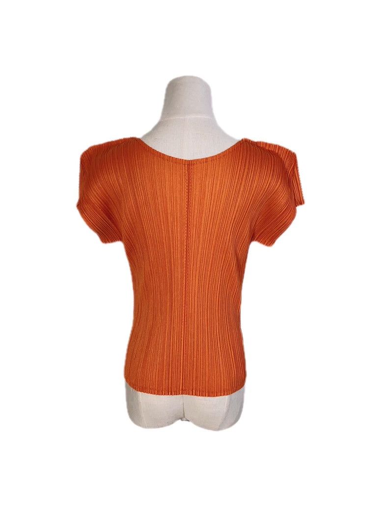 Issey Miyake Issey Miyake size:4 Orange pleated short-sleeved shirt Size XS / US 0-2 / IT 36-38 - 2 Thumbnail