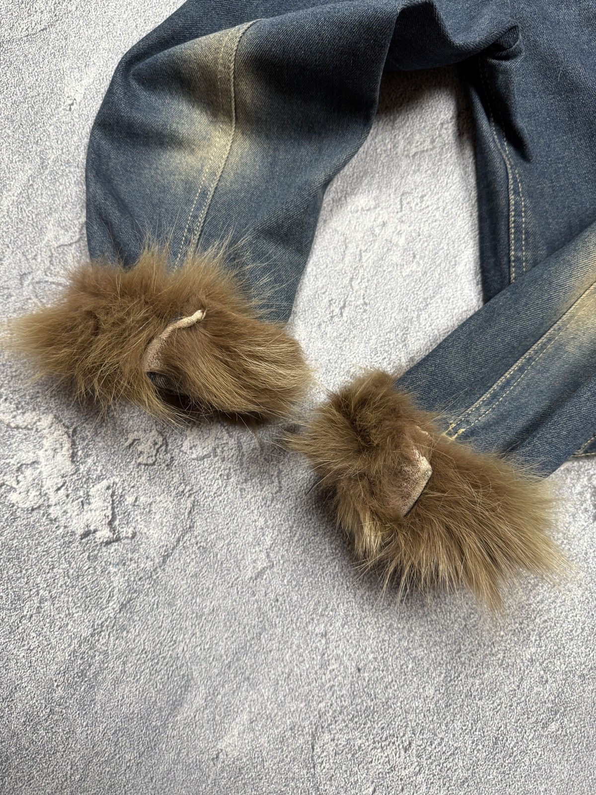 If Six Was Nine Y2K Paris Denim Jacket with Fluffy Fur Size M / US 6-8 / IT 42-44 - 12 Thumbnail