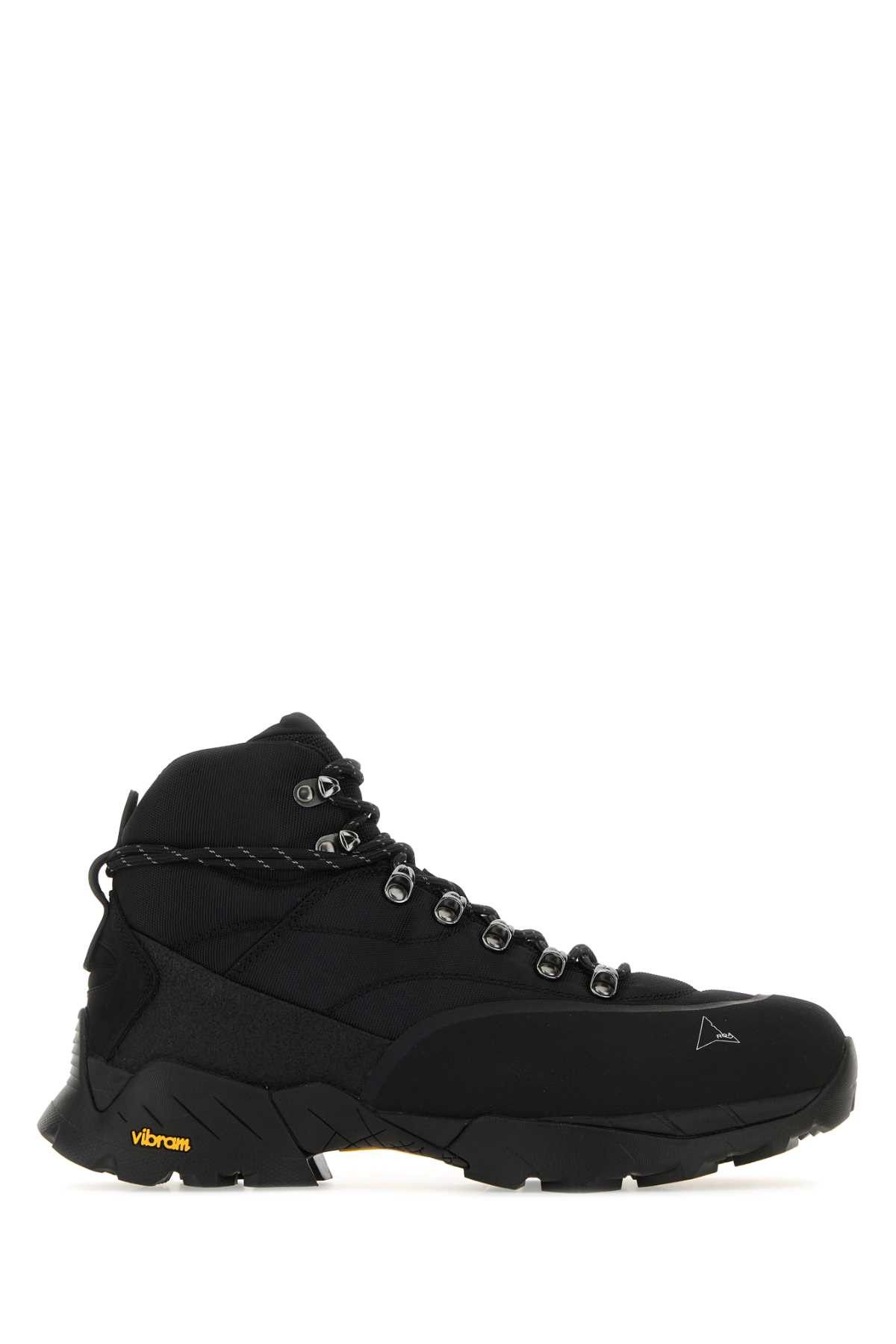 image of Roa Black Leather And Fabric Andreas Sneakers, Men's (Size 8)
