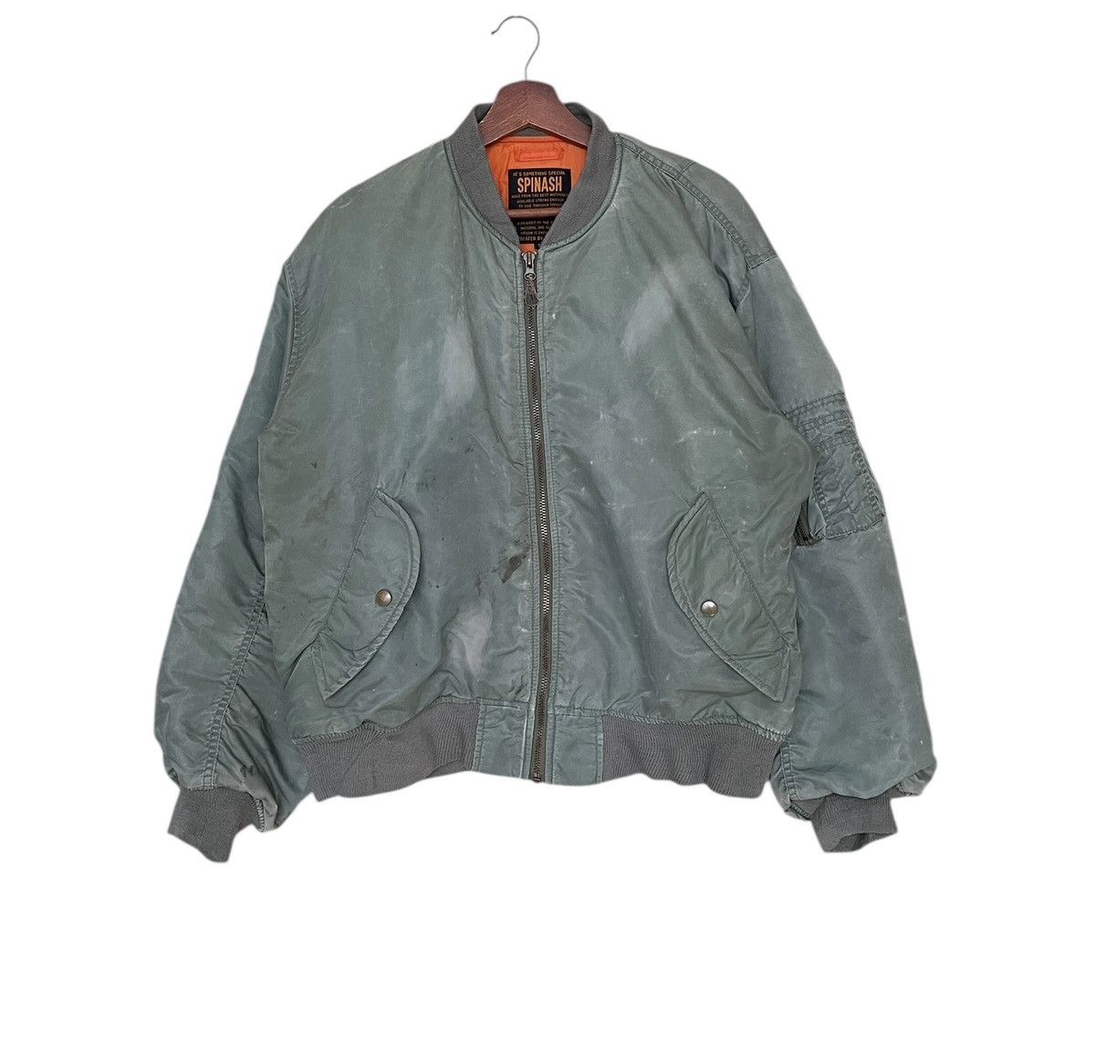 Japanese Brand × Vintage Vintage Japanese Brand Spinash MA-1 Flight Jacket 1990s Size US L / EU 52-54 / 3 - 1 Thumbnail