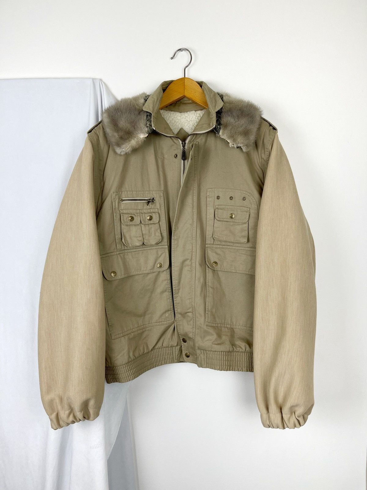 Chorley Chorley Upcycled Fur Tactical Bomber Jacket Shearling lined Size US L / EU 52-54 / 3 - 1 Thumbnail
