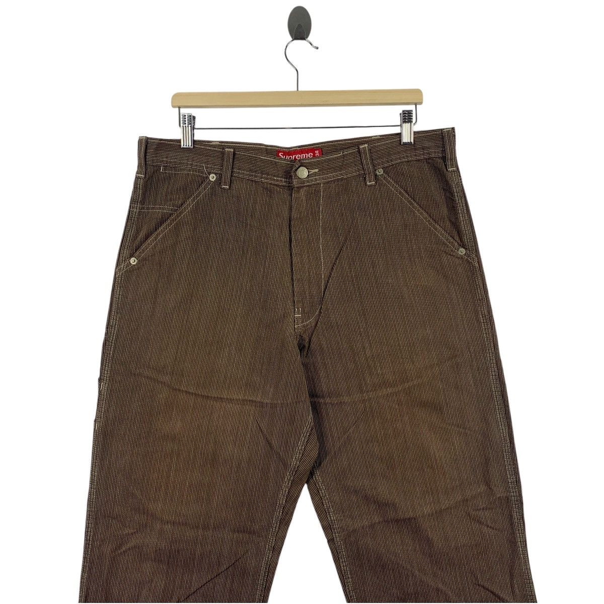Supreme × Vintage Vintage SUPREME brown strip workpants USA made Size US 36 / EU 52 - 2 Thumbnail