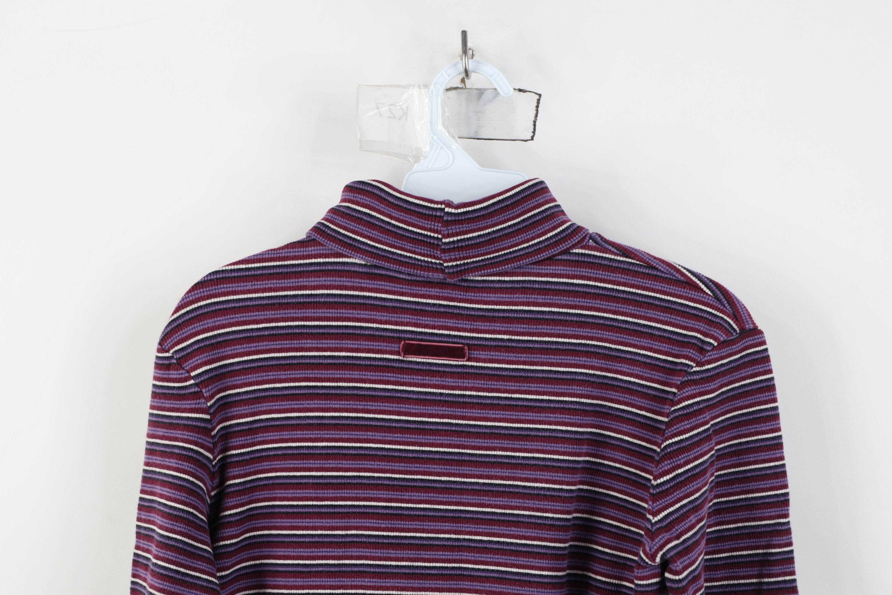 Vintage Vintage 90s Streetwear Cropped Striped Turtleneck T-Shirt Size S / US 4 / IT 40 - 9 Thumbnail
