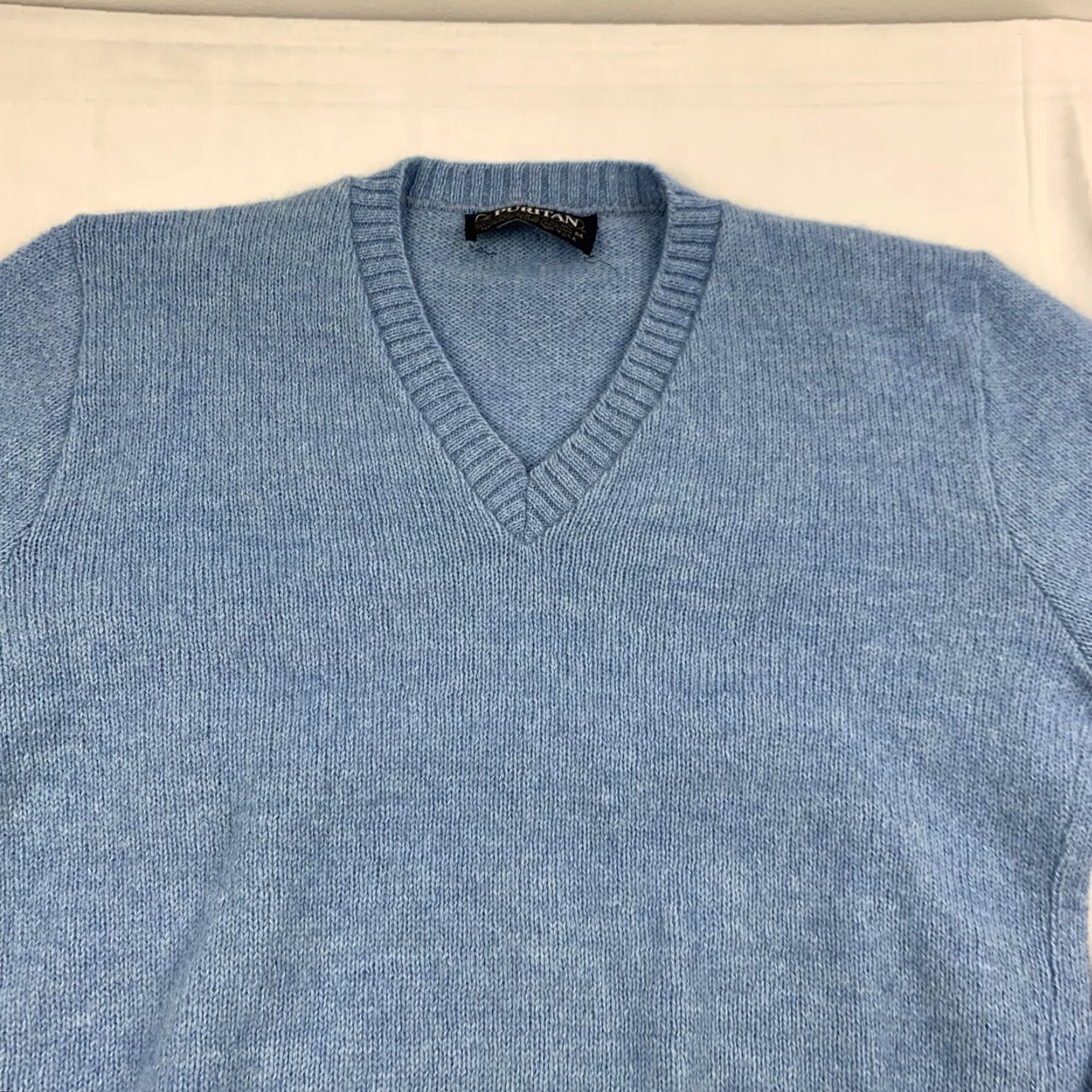 Vintage VINTAGE Puritan Sweater Men Adult Medium Blue Knit Pullover V-Neck Wool Blend 90s Size US M / EU 48-50 / 2 - 2 Thumbnail