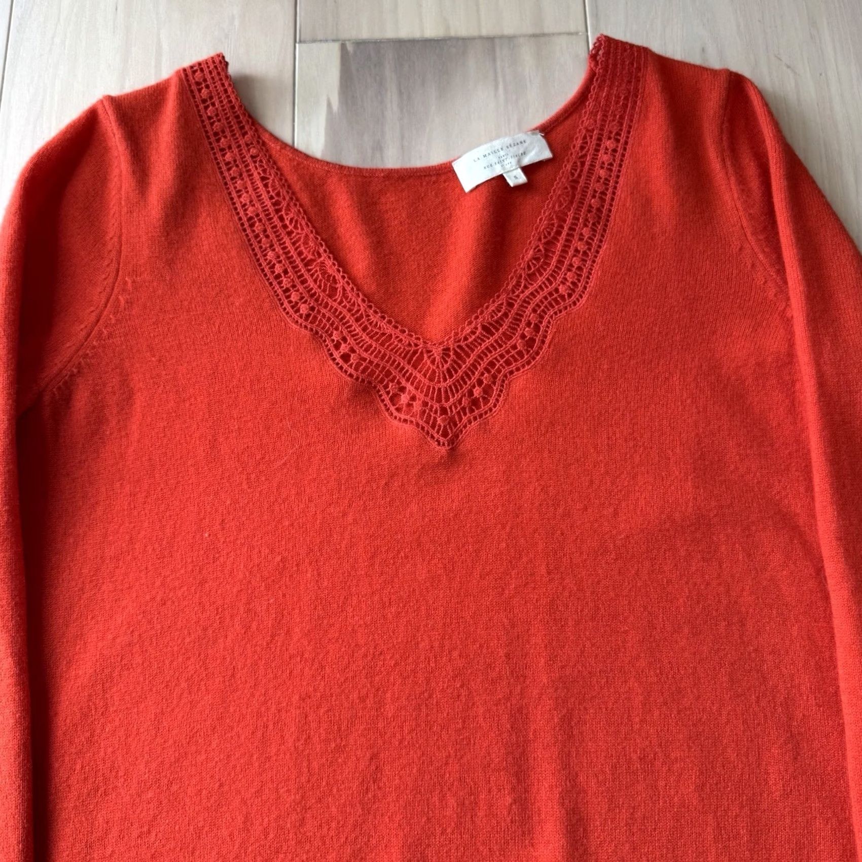 Vintage Sezane Janelle Sweater Women's Small Red Wool Cashmere Glam Boho New York Size S / US 4 / IT 40 - 3 Thumbnail