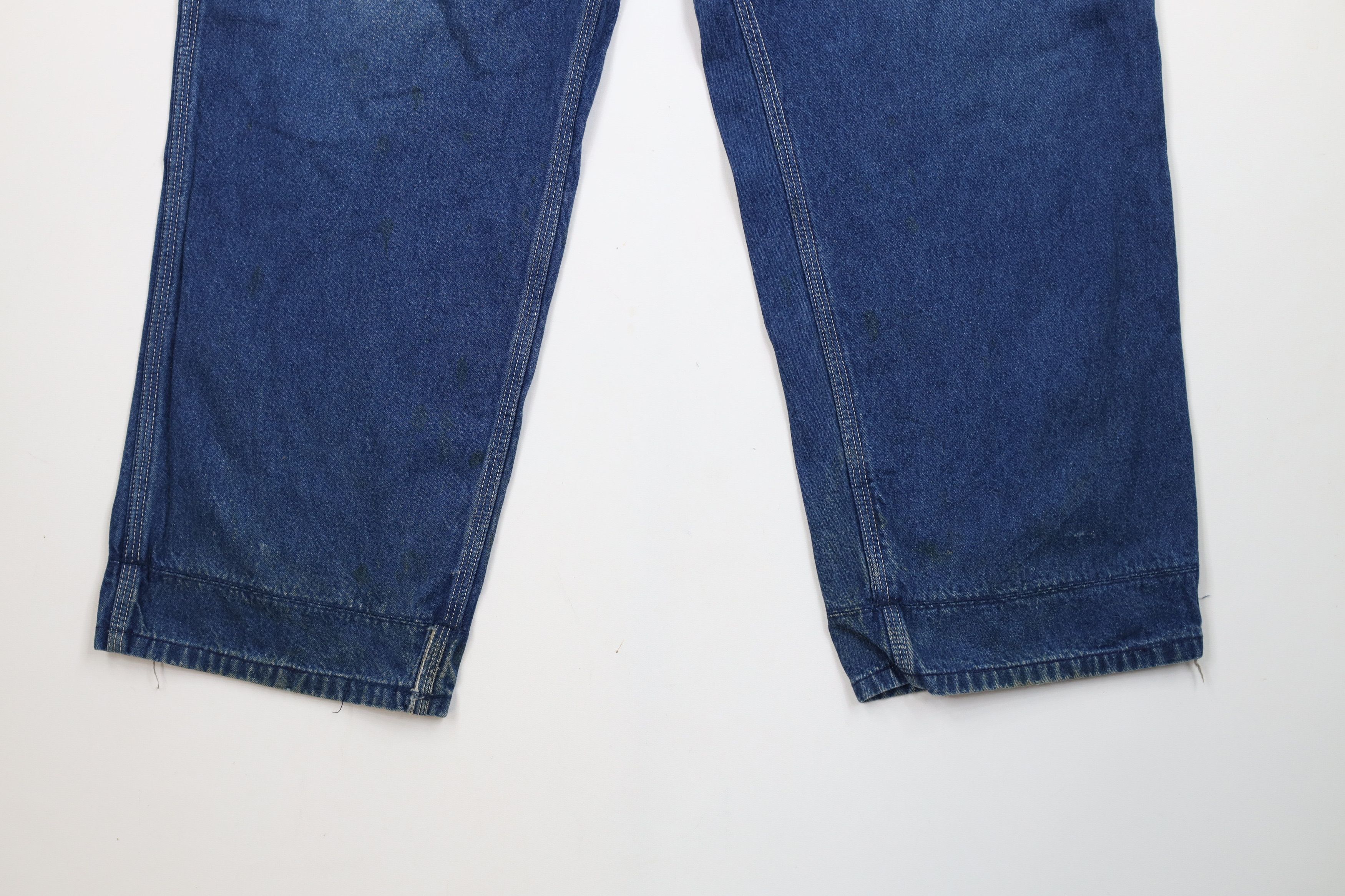 Carhartt Vintage 90s Carhartt Wide Leg Dungaree Denim Jeans USA Blue Size US 38 / EU 54 - 4 Thumbnail
