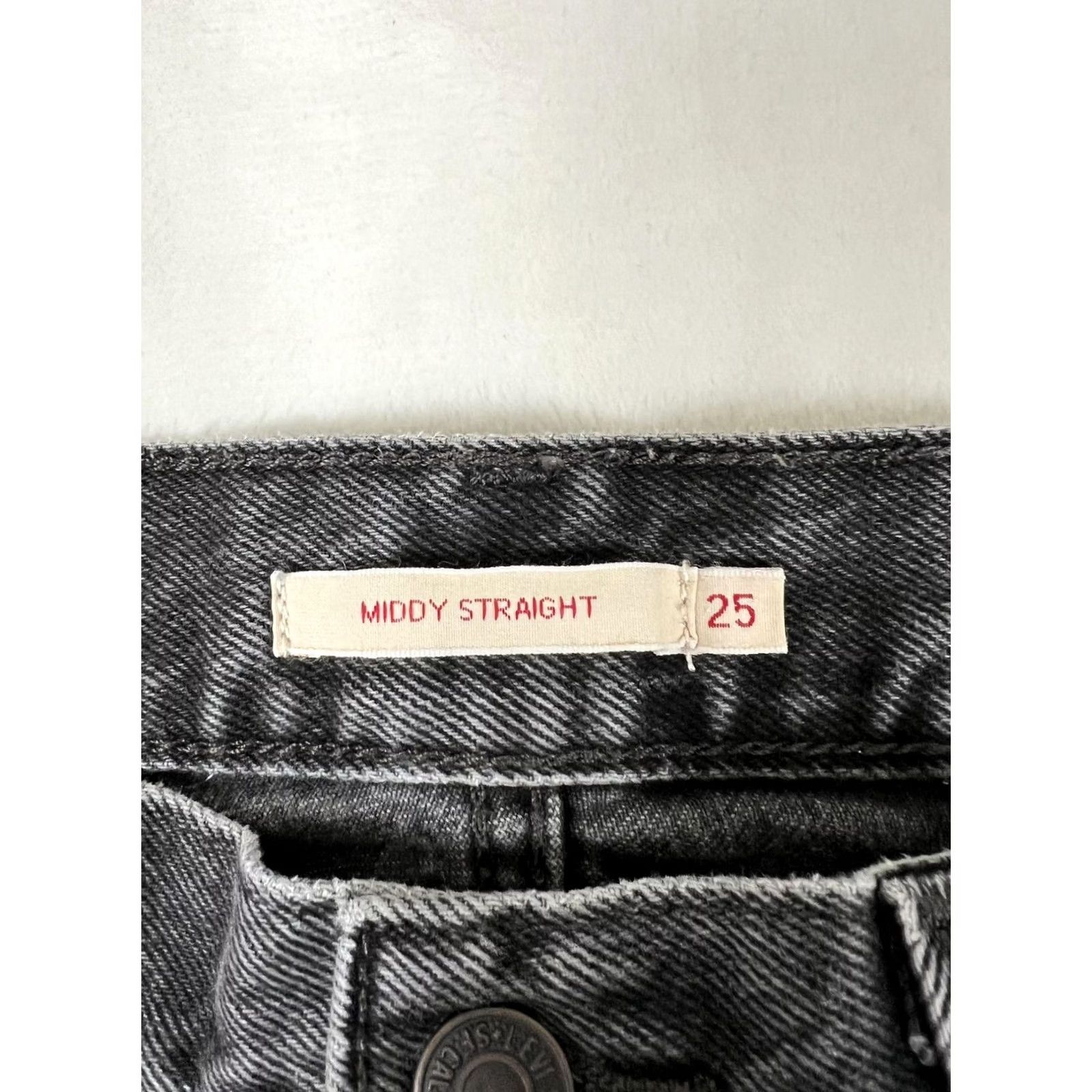 Levi's Levi's Middy Straight Jeans Women's Charcoal Wash 25x31 Gray Denim 5-Pocket Zip Button Vintage? No Size 42" / US 20 - 4 Thumbnail