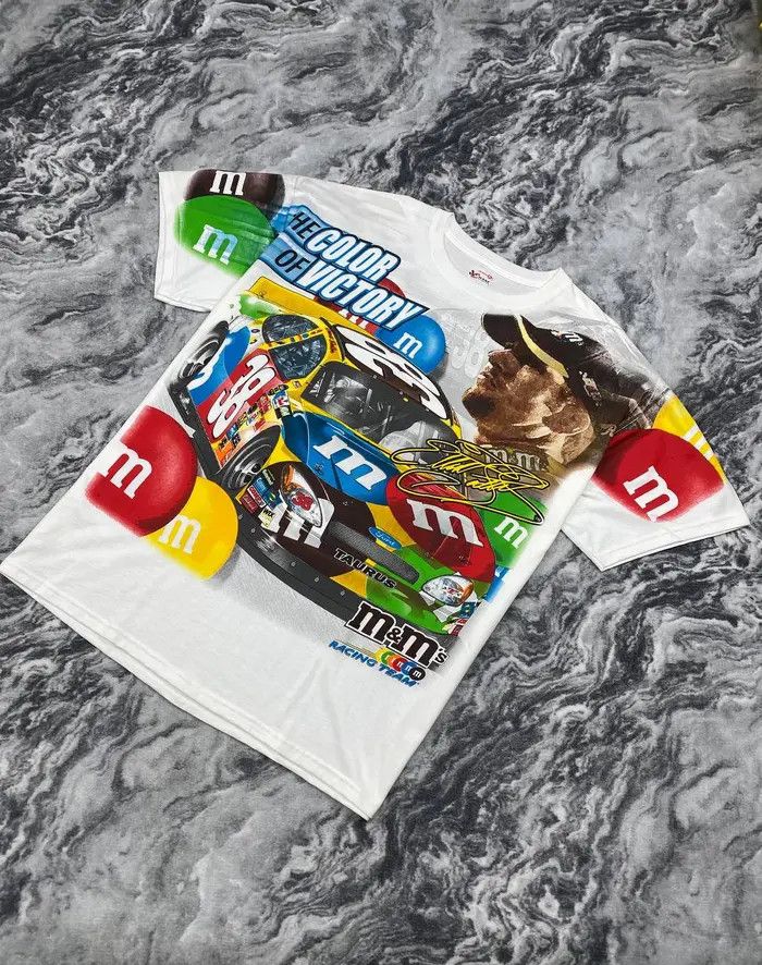 Vintage Chase Elliott Sadler M&M Nascar Racing T-Shirt AOP 2005 Size US XL / EU 56 / 4 - 1 Thumbnail
