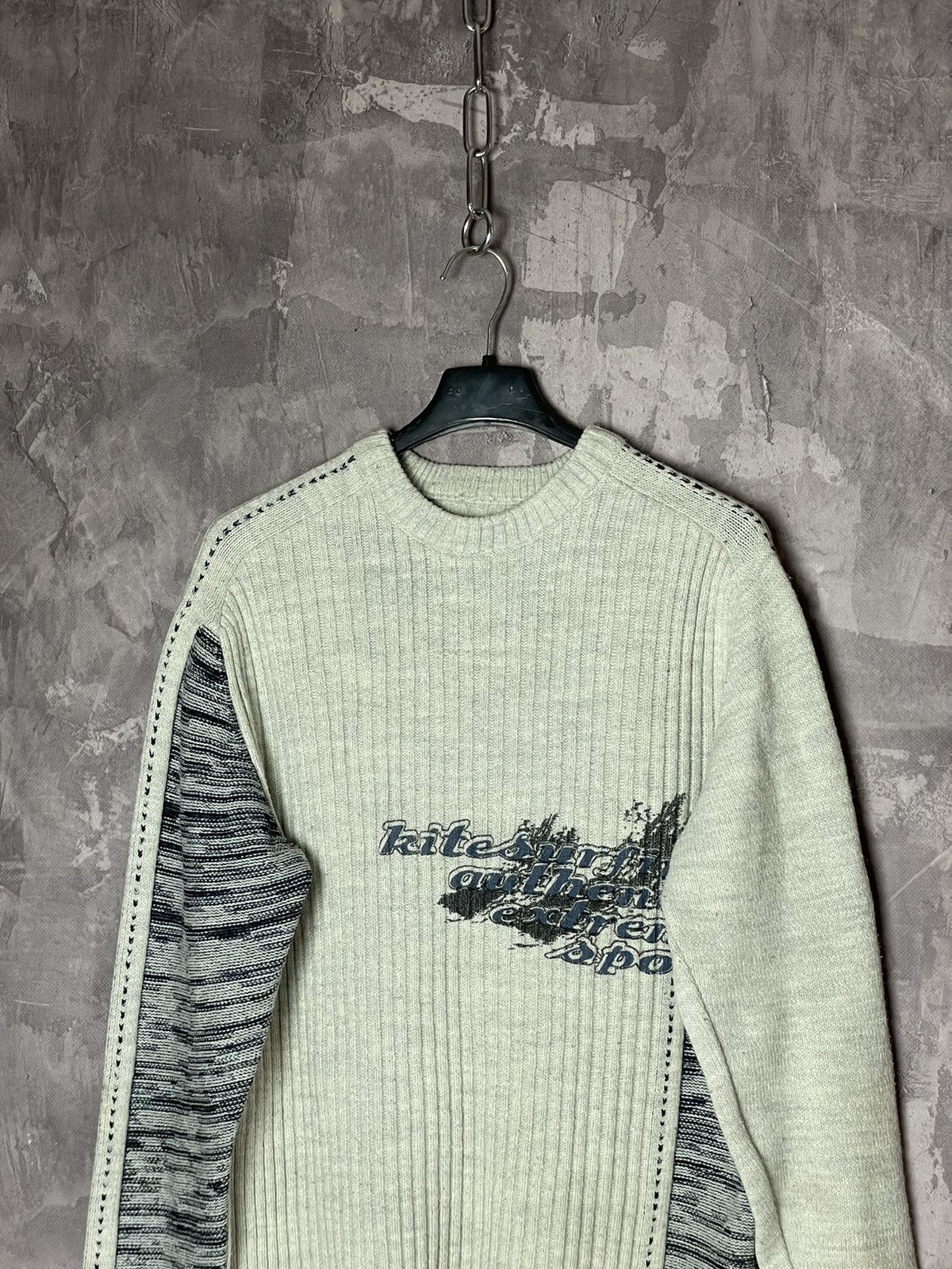 Tribal Streetwear × Vintage Y2K VTG 2000s Japanese 3D Striped Knit Sweater Size US M / EU 48-50 / 2 - 2 Thumbnail